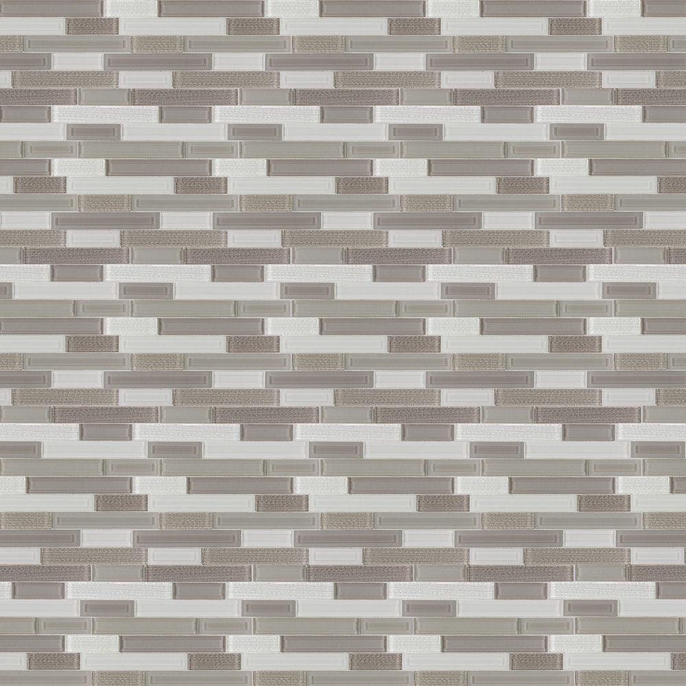 Elida Ceramica LW230131051 Artistry Champagne 12-in x 13-in Multi-finish Glass Linear Mosaic Wall Tile (9.4-sq. ft/ Carton)