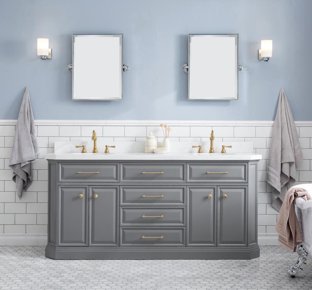 Annaline 72'' Free-standing Double Bathroom Vanity with Engineered Stone  Vanity Top