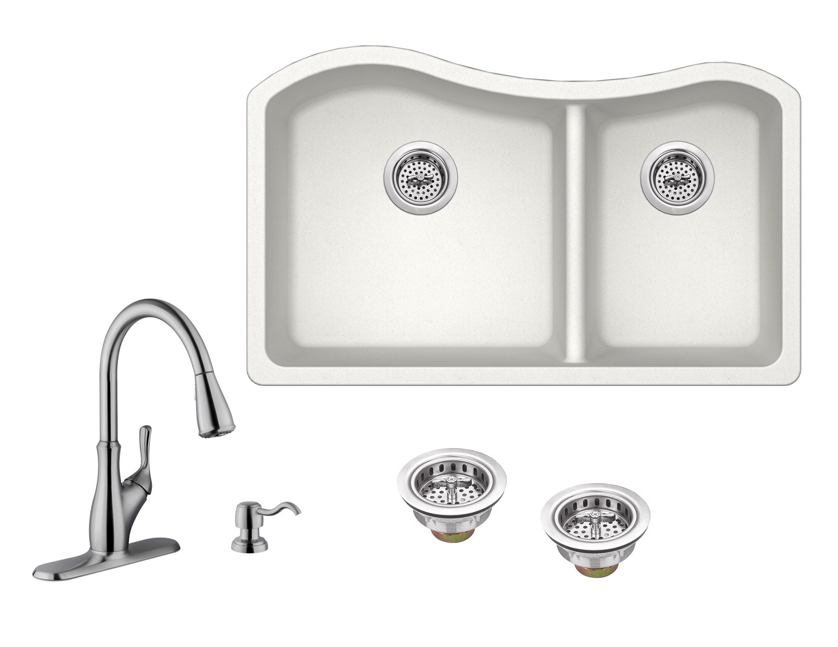 Superior Sinks Undermount 32 5 In X 20 In Alpine White Double Equal   08874675 