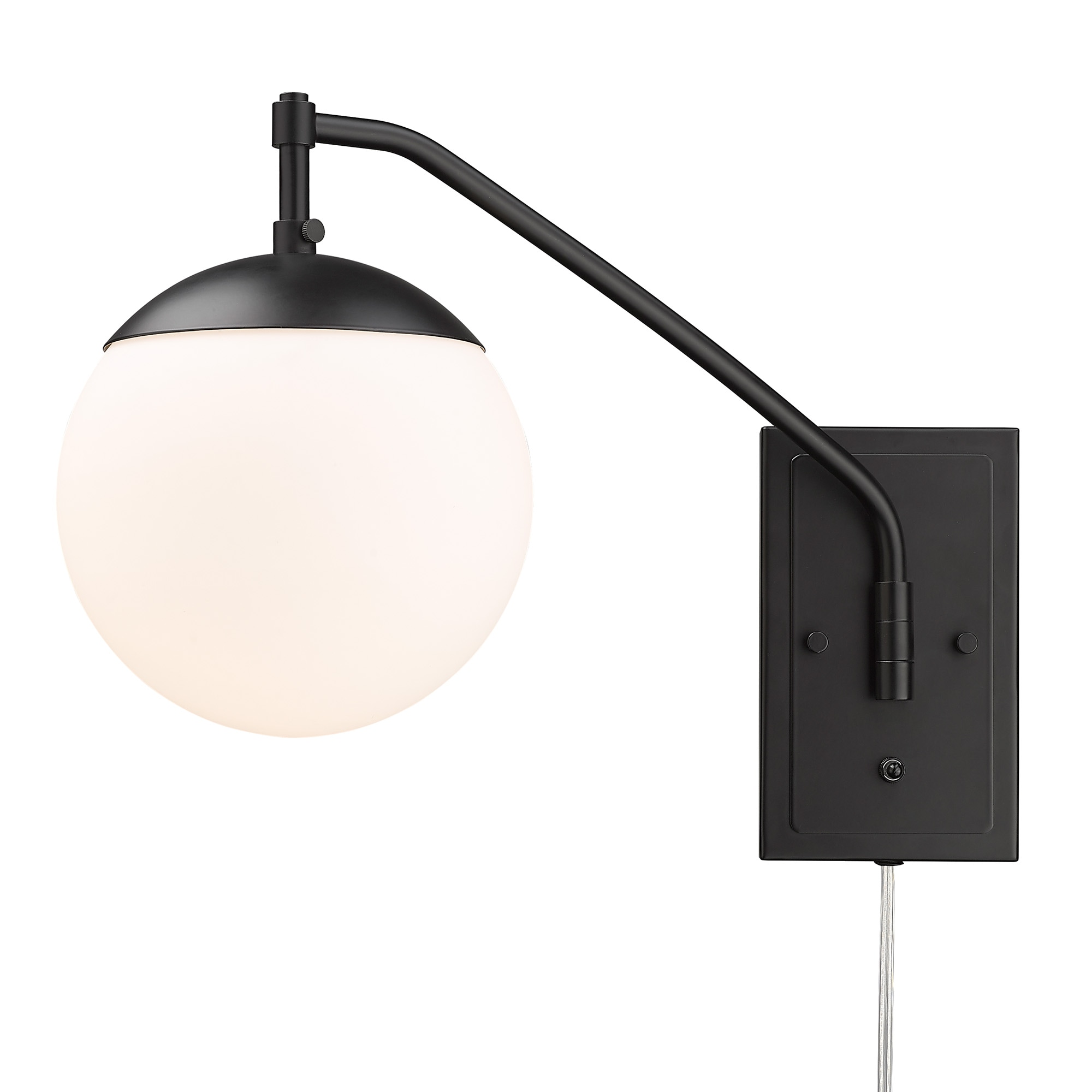 Matte Black and White Articulating Swing Arm Wall Sconce