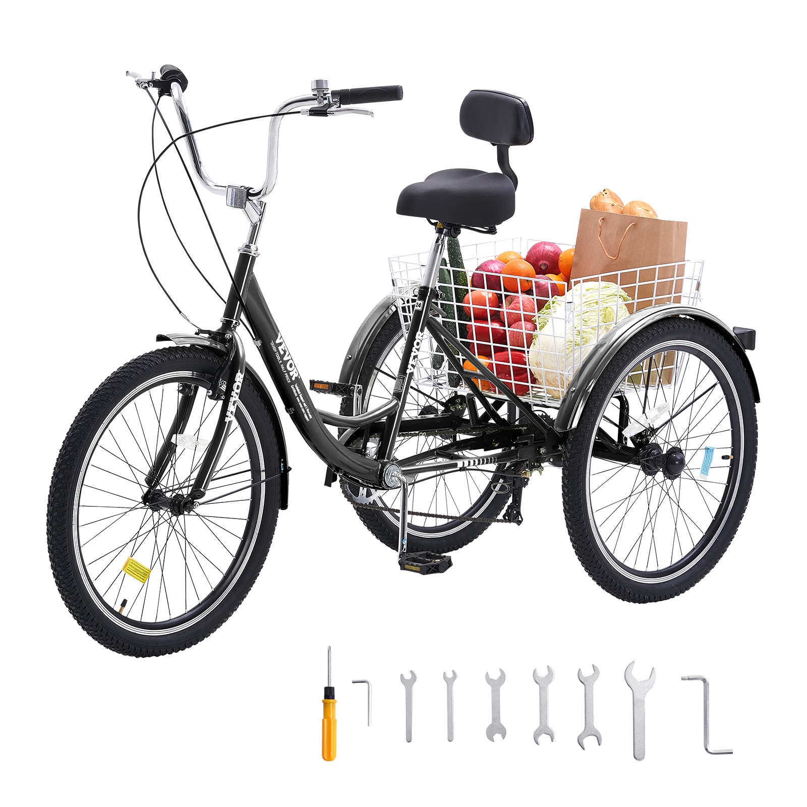 VEVOR FZDKRLSLCTG21JVLBV0 26-in Adult unisex Tricycle