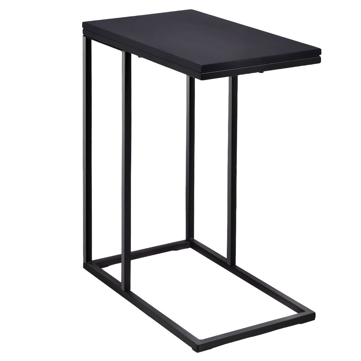 Costway 11-in W x 23-in H Black Wood Modern End Table Assembly Required ...