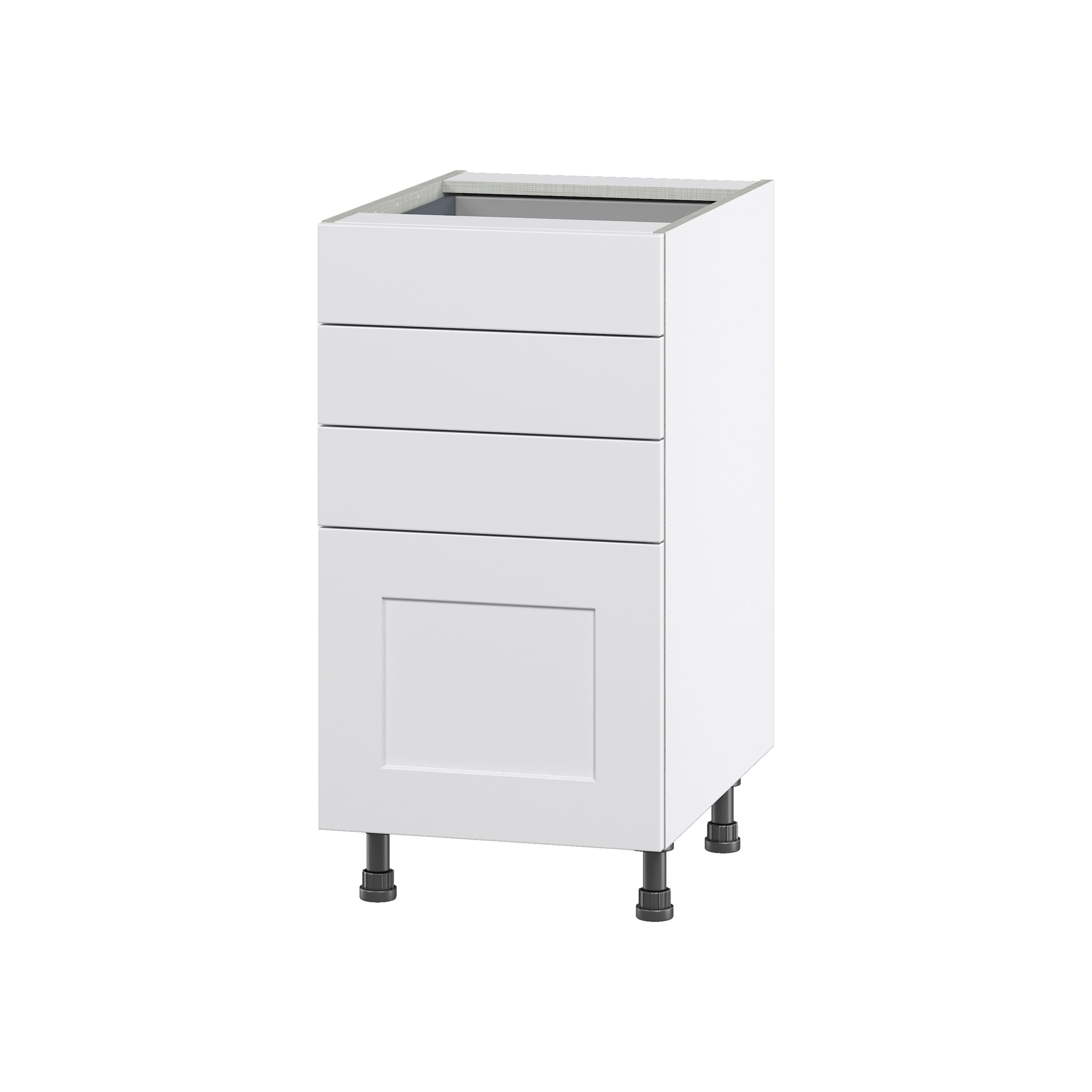 Hugo&Borg Jolie 18-in W x 34.5-in H x 24-in D Warm White 4-Drawer Base Fully Assembled Cabinet