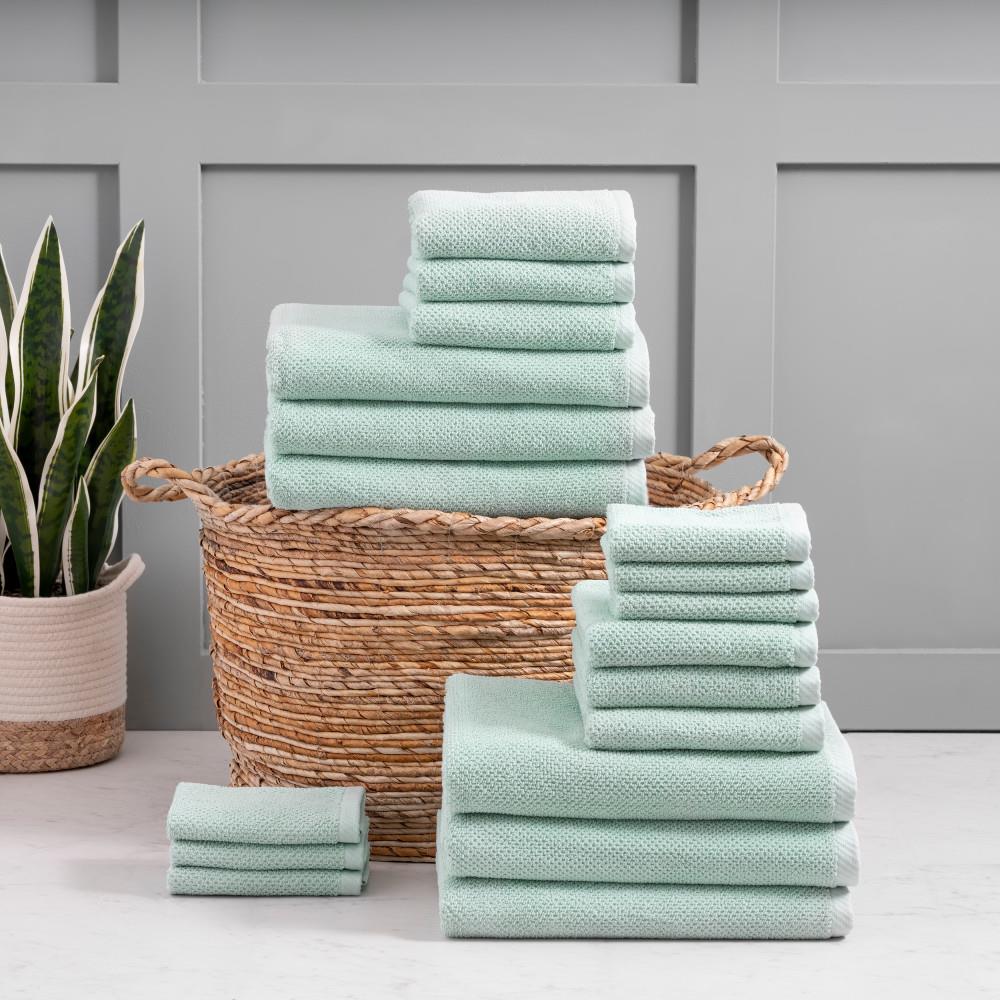 Welhome Soft Cotton Loop 6 Piece Bath Towel Set, Blush 