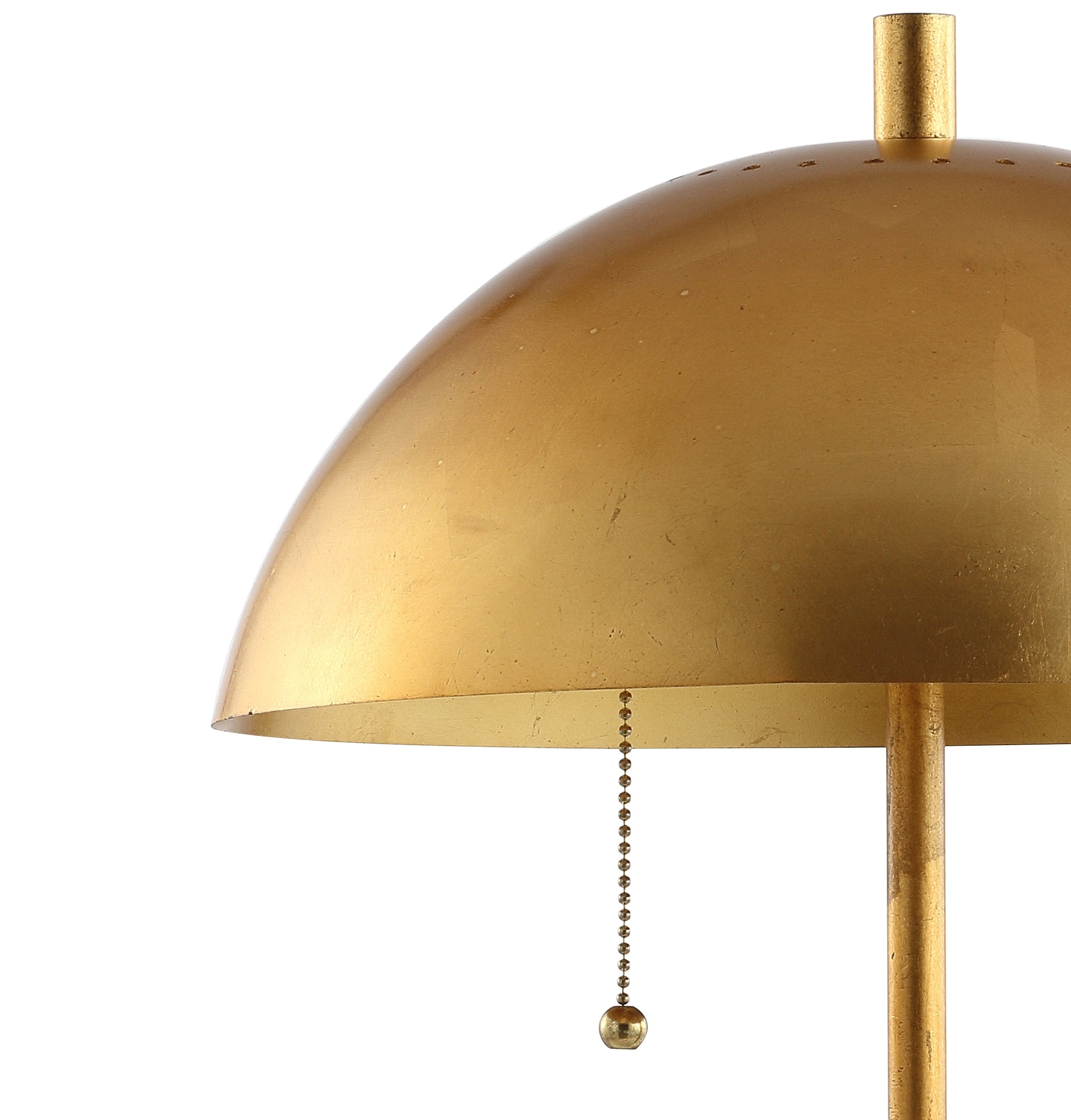 Ella 20.75" Gold Leaf Dome Table Lamp with Marble Base