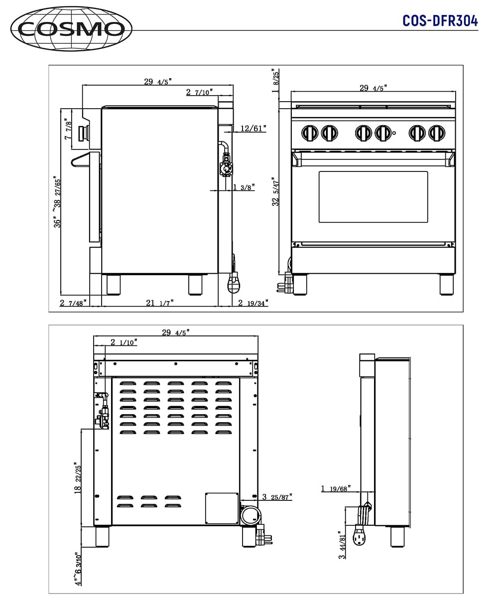 Cosmo COS-DFR304 Dual-Fuel-Ranges - View #10