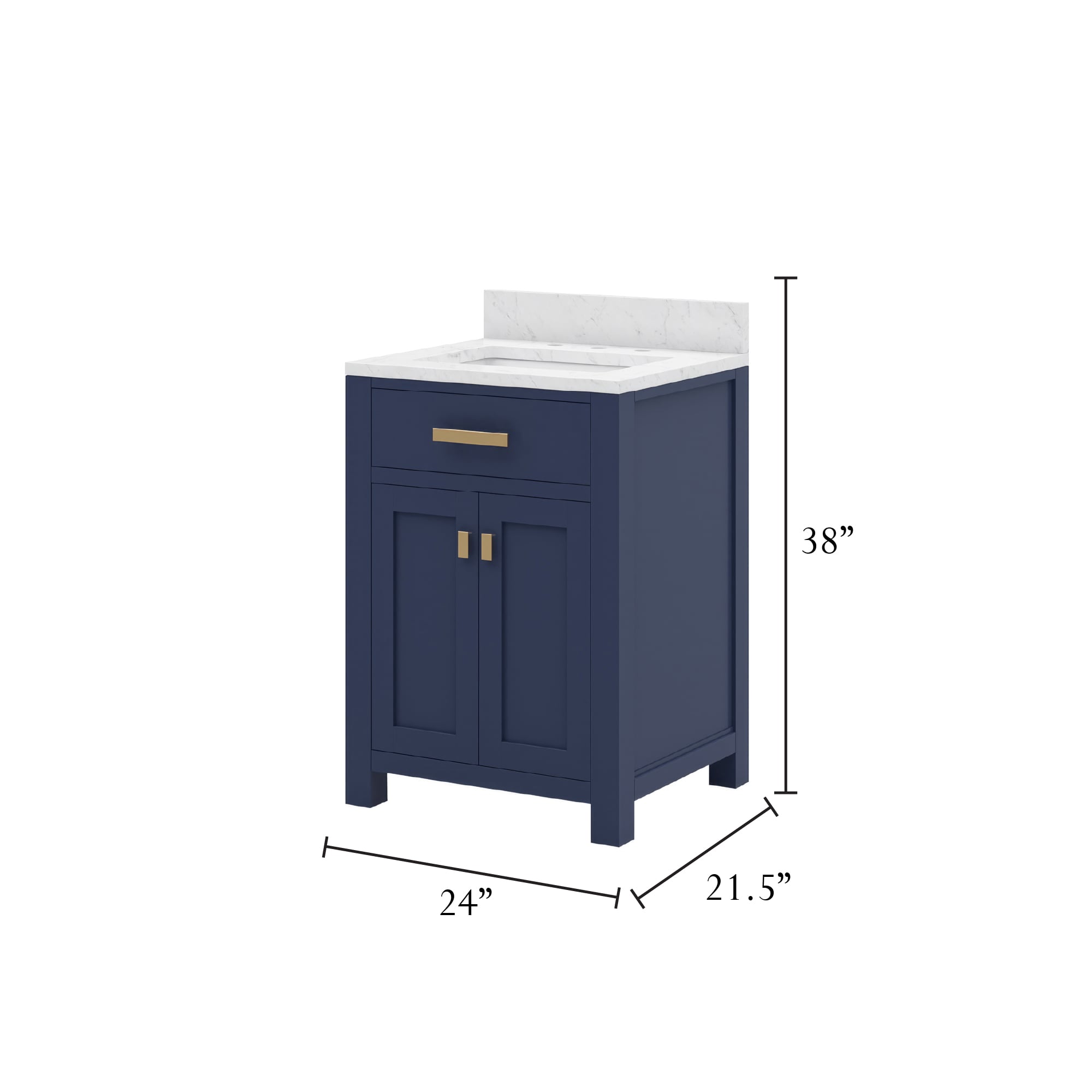 Water Creation Madison 24-in Monarch Blue Undermount Single Sink ...