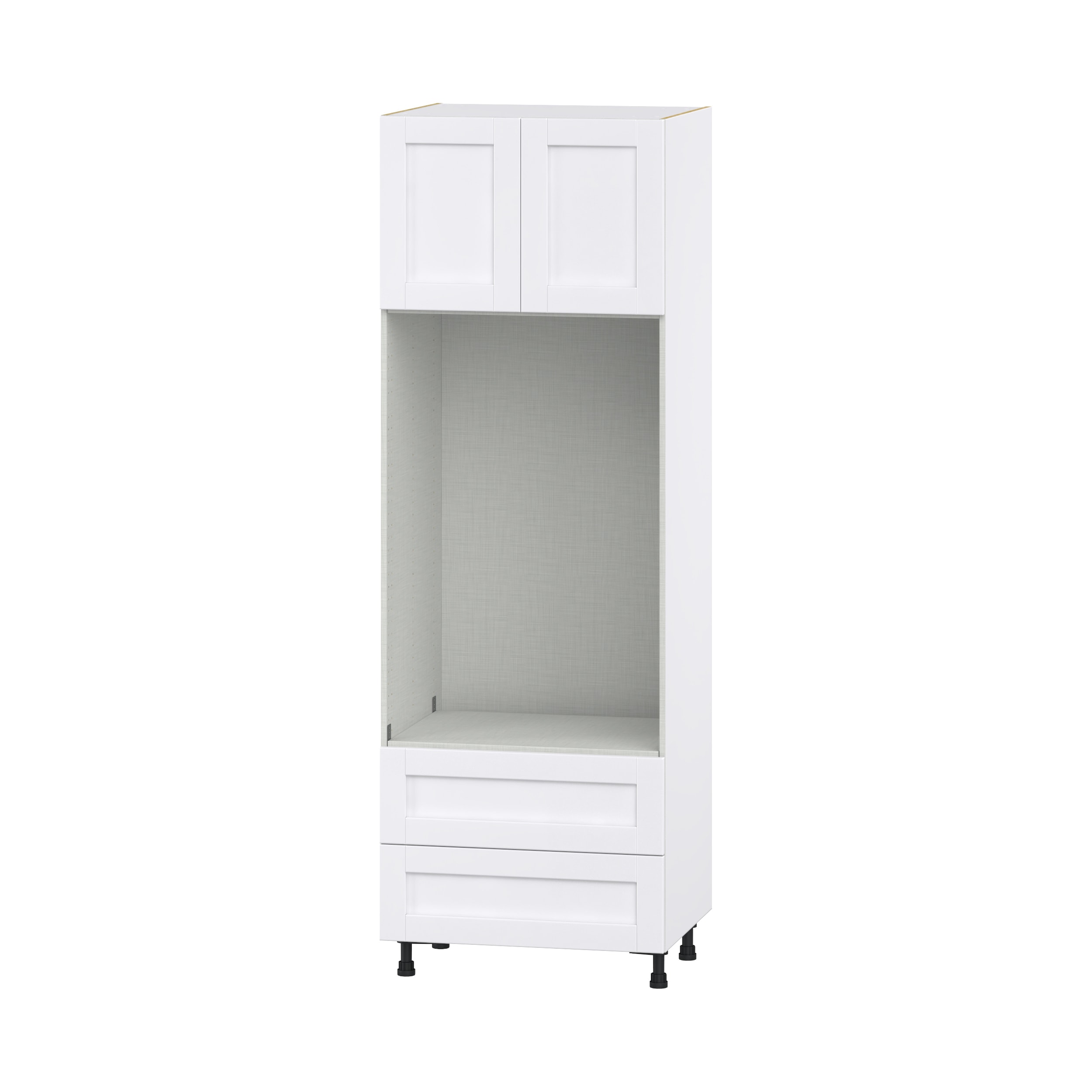 Hugo&Borg Rosemont 30-in W x 89.5-in H x 24-in D Glacier White 2-Drawers Pantry Fully Assembled Cabinet (Flat Panel Shaker Style)