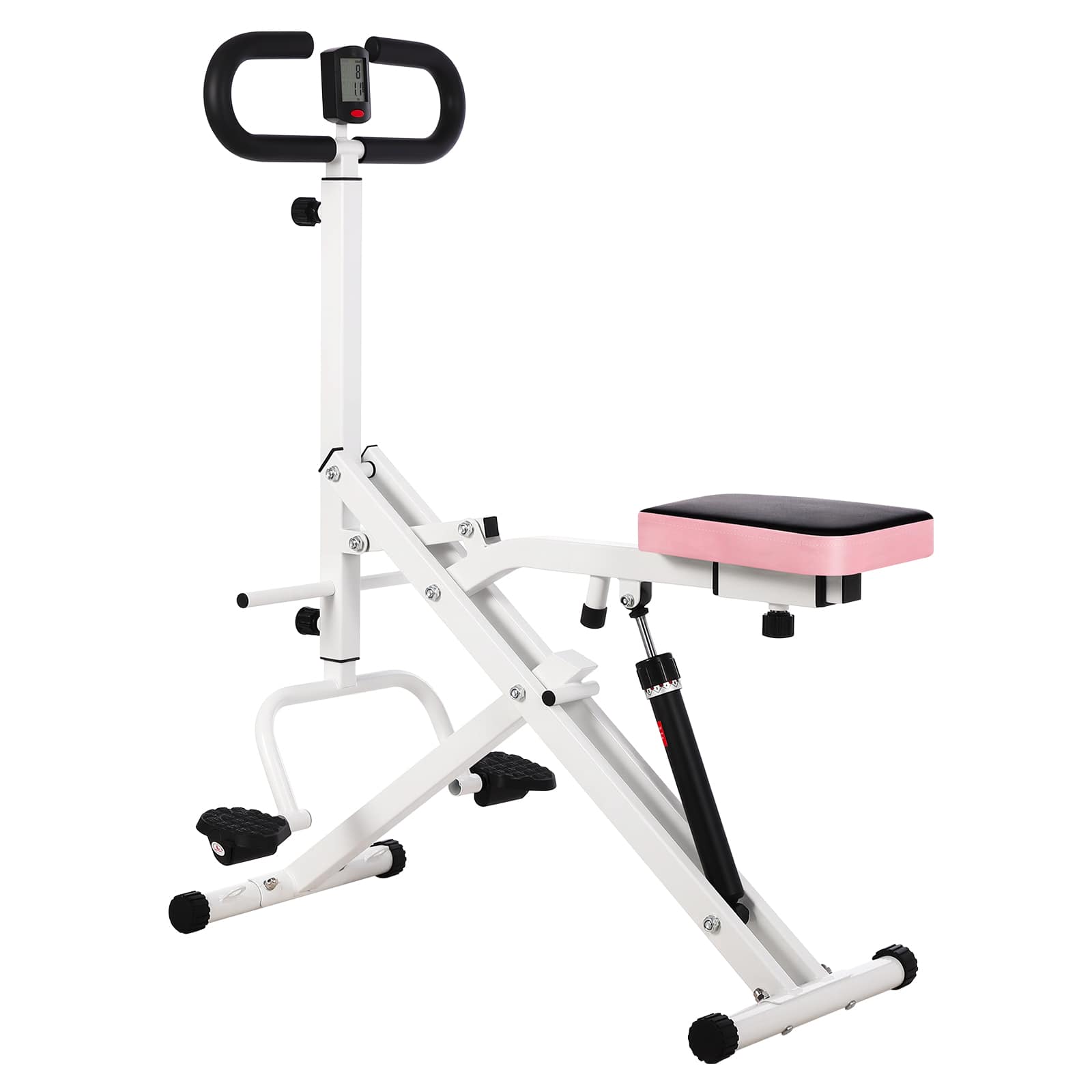 Qeetex ZYFLPSS-337TGECT 12 Level White Rowing Machine Resistance Home Gym Equipment for Glutes Leg Core