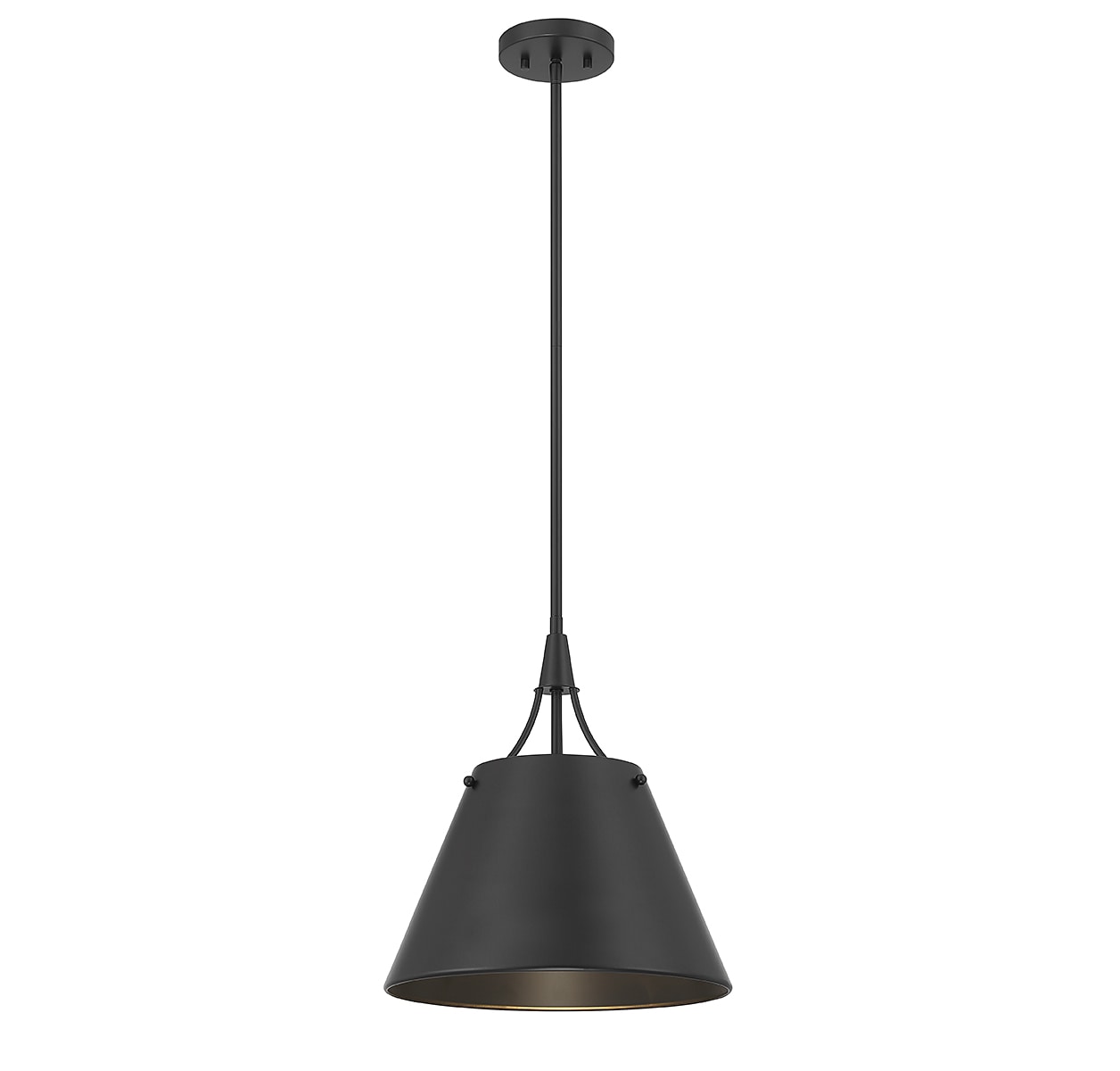 Savoy House Essentials 7-4499-1-89 Willis Matte Black Vintage Bell Medium Hanging Pendant light