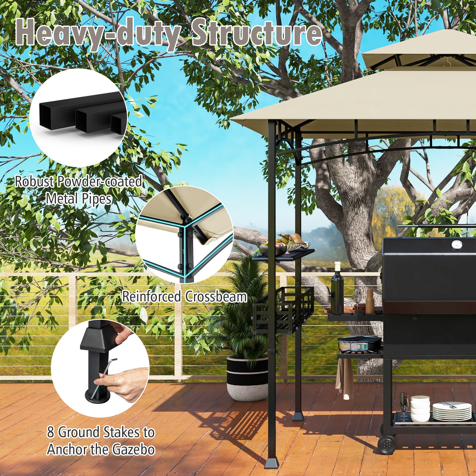 Forclover HYFAS36CF Wood-Resin-Gazebos - View #3