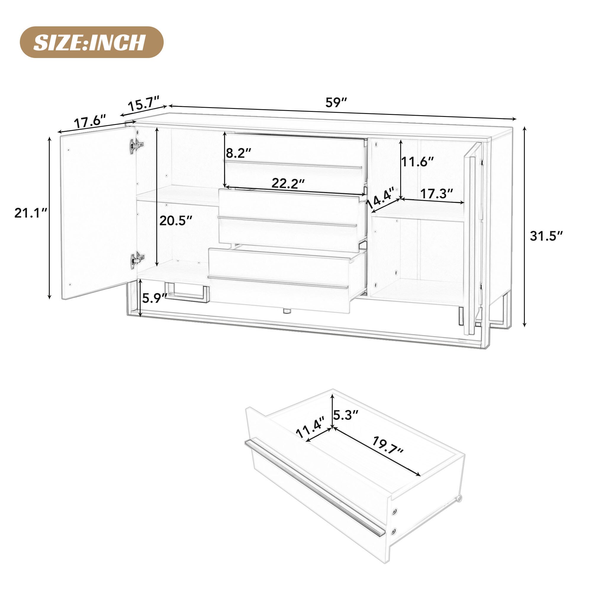 Clihome OF-0391PP16-EAGR-2 Dining-Kitchen-Storarge - View #8