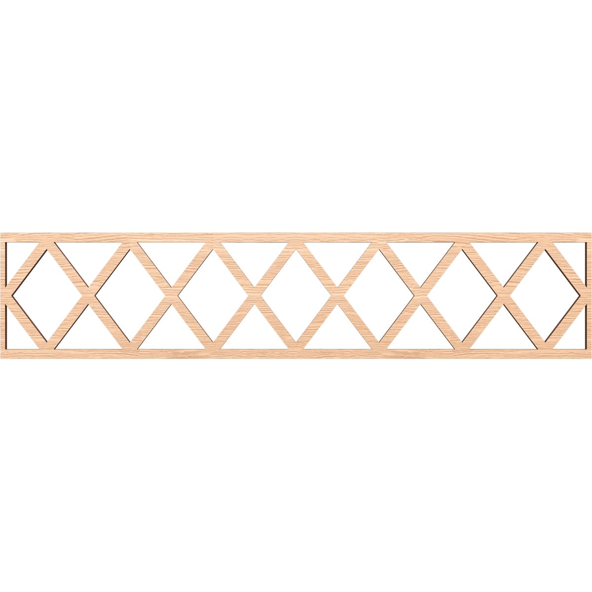 Ekena Millwork MLDB10X46WOLRO Wolford Fretwork Flat Trim 10-in x 3.9-ft Red Oak Brown Unfinished 2157167 Pierced Wall Panel Moulding