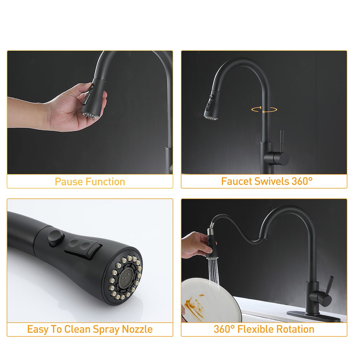 Mondawe OR-403MBF-DG Kitchen-Faucets - View #5