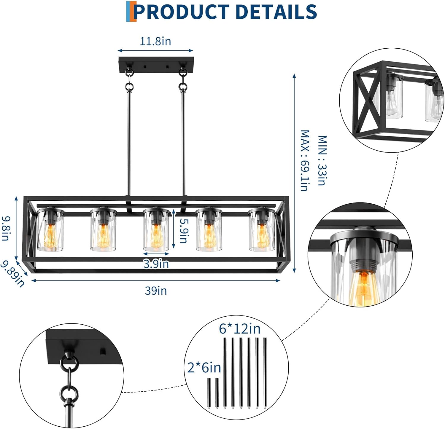 Qeetex DHZ-PHO-16FBJ27R Pendant-Lights - View #3