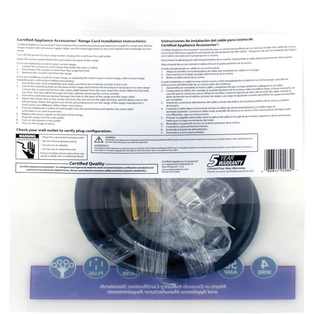 Certified Appliance Accessories 90-2084 Appliance-Power-Cords - View #10
