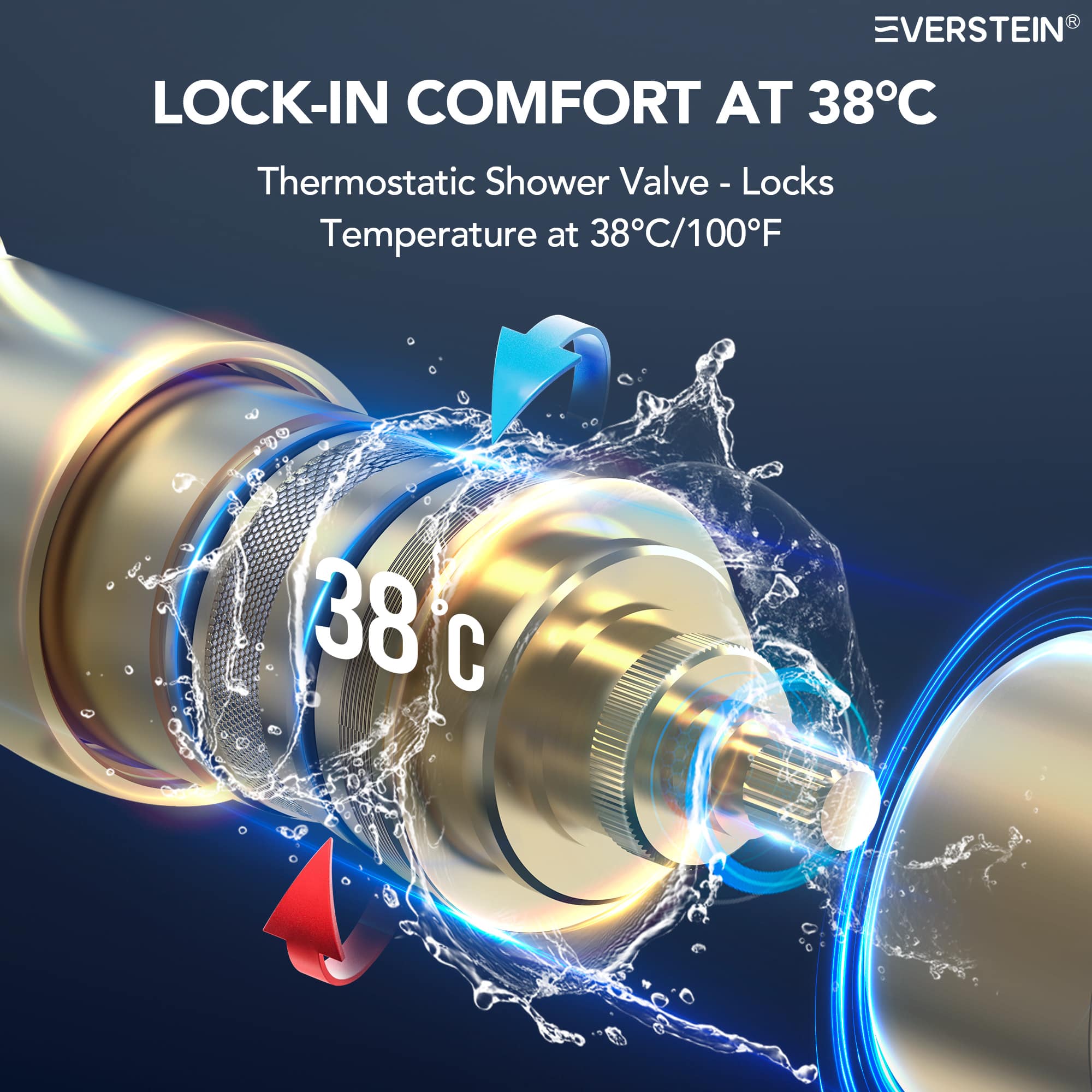 EVERSTEIN SFS-1017-GD12 Tub-Shower-Faucets - View #9