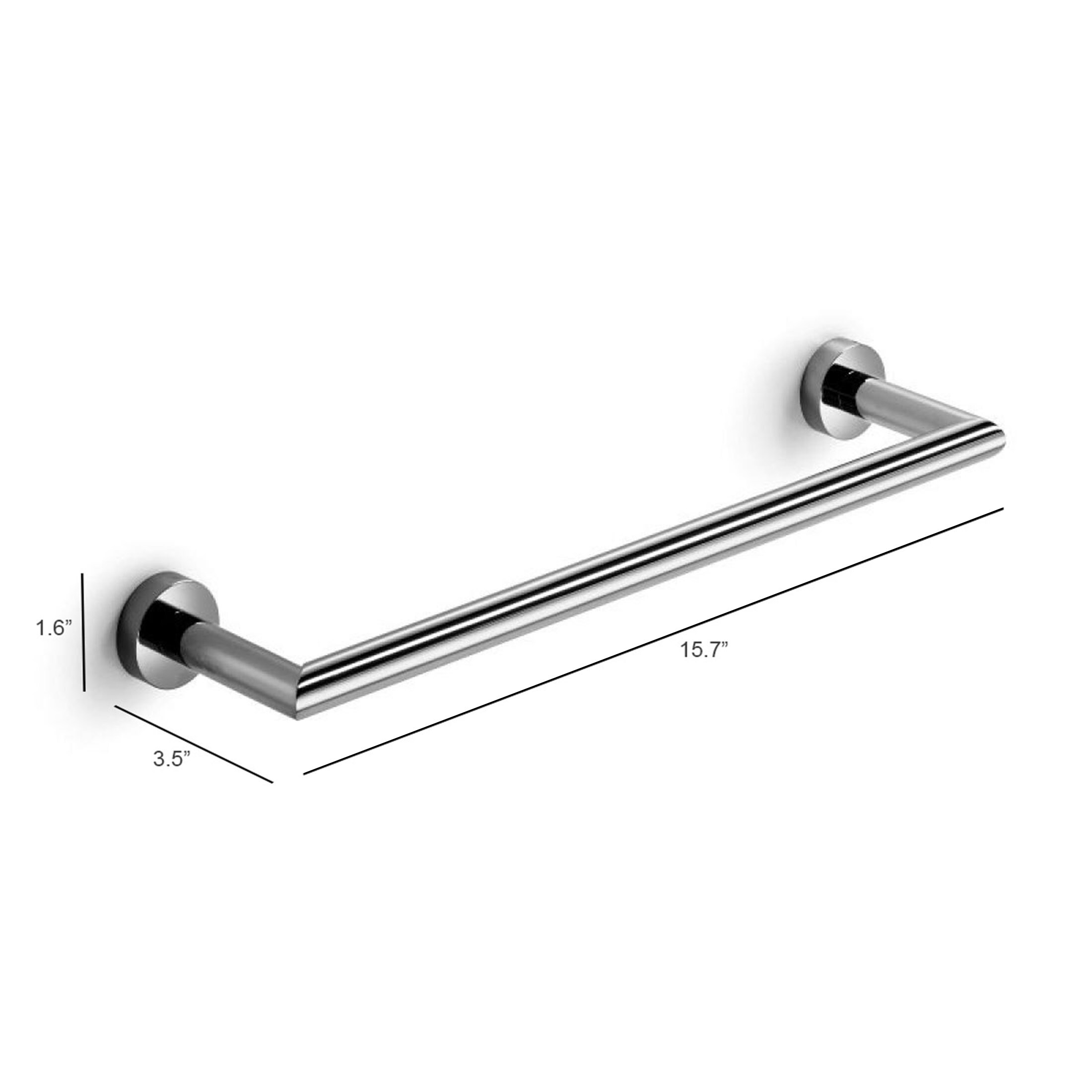 WS Bath Collections Baketo 14-in Polished Chrome Wall Mount Single Towel Bar  in the Towel Bars department at