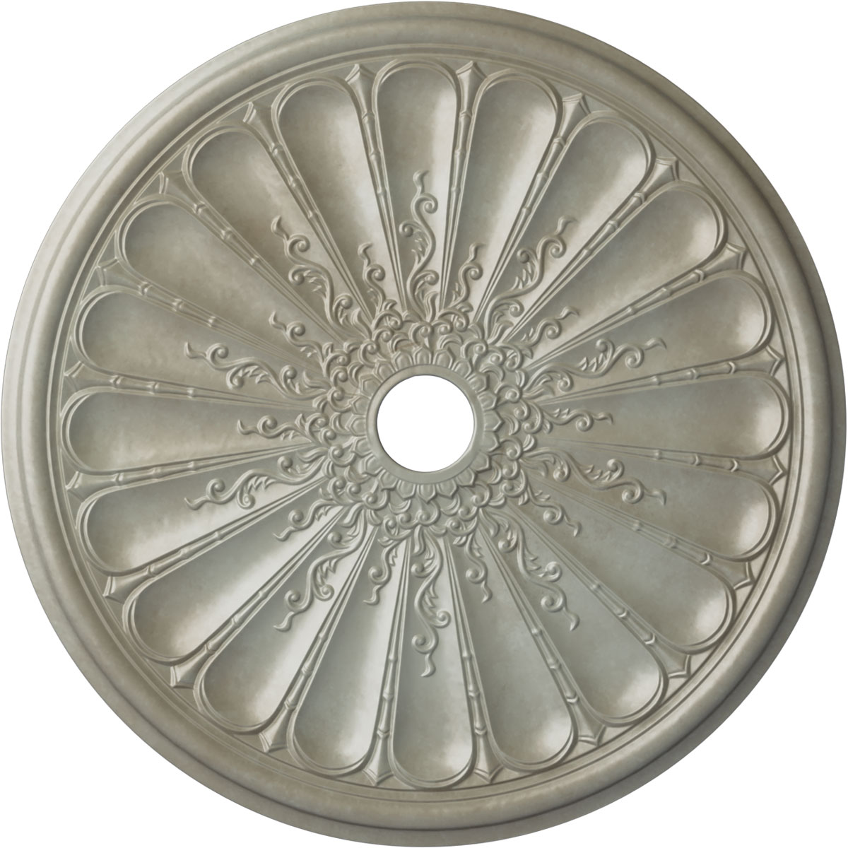 Ekena Millwork CM31KIFLS Kirke 31.5-in W x 31.5-in L Painted Flash Gold Polyurethane Whole Ceiling Medallion