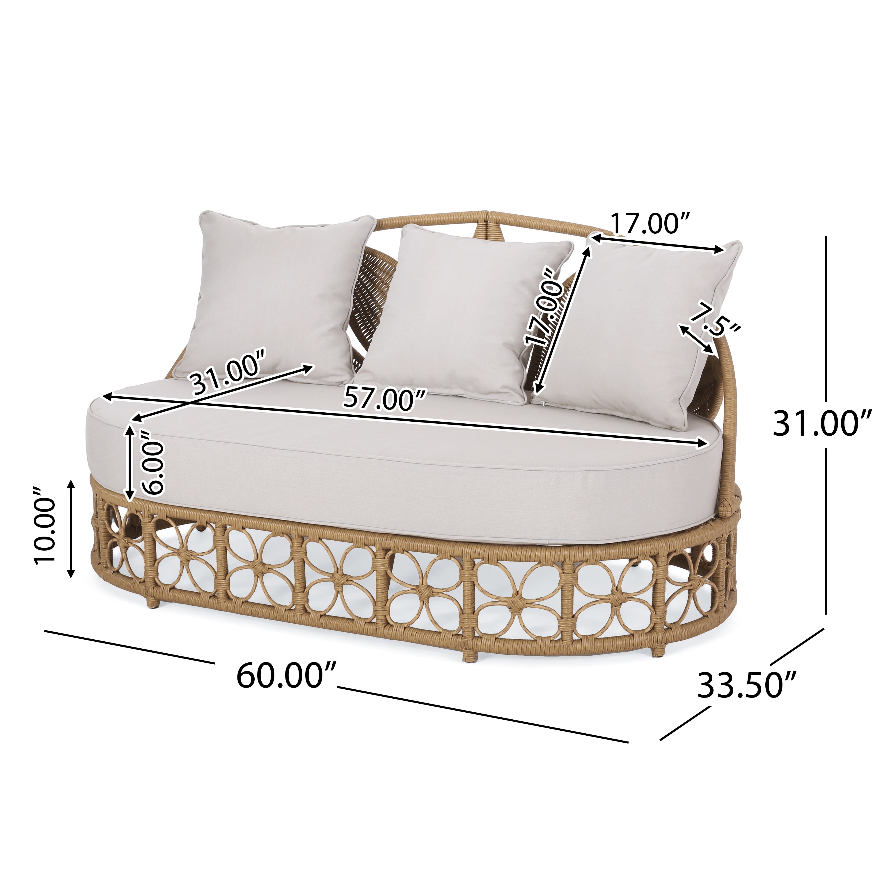 LOVMOR SF-X-72158.00LBRN Patio-Sofas-Daybeds - View #6