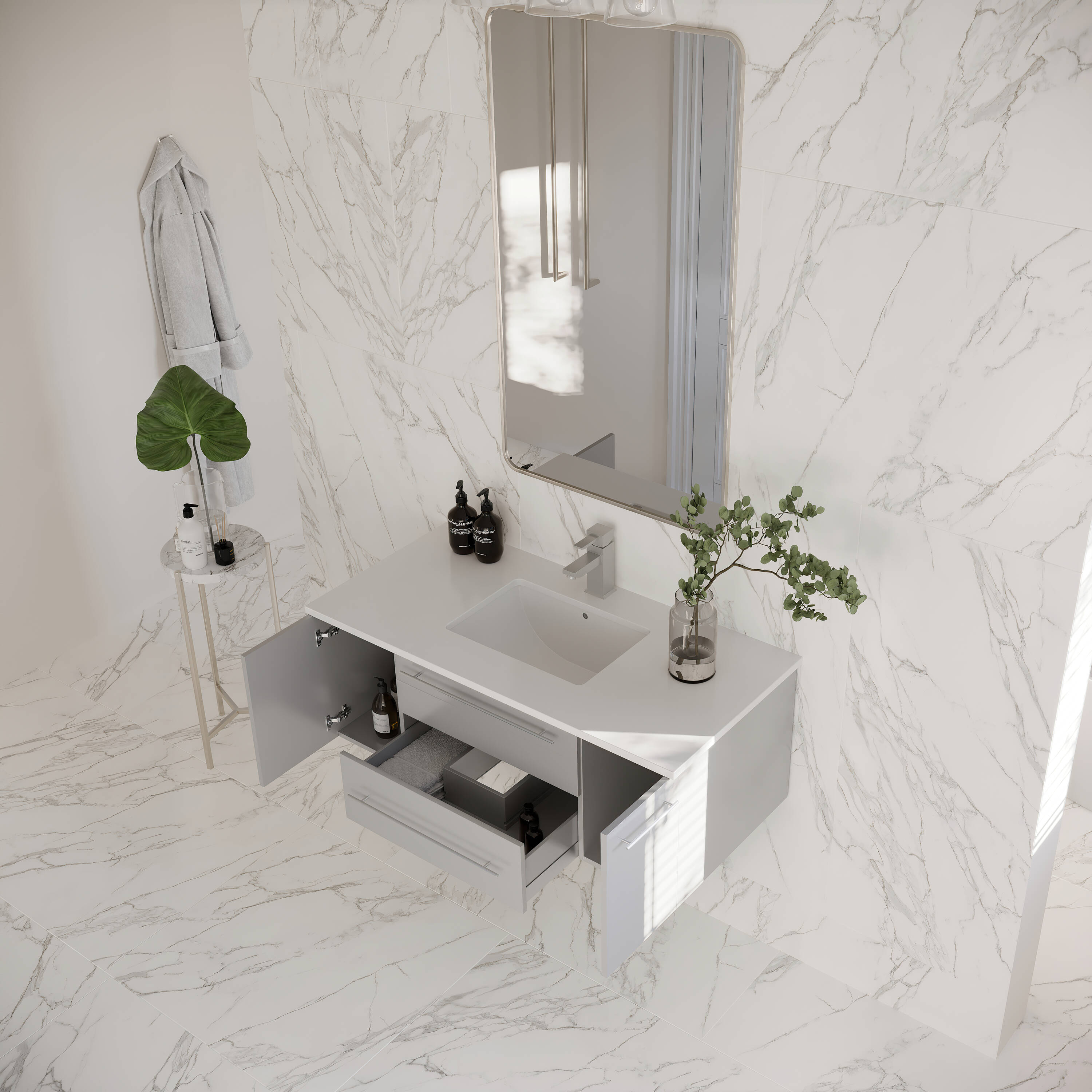 Fresca FCB6142GR-UNS-CWH-U Bath-Vanity-Combo - View #3
