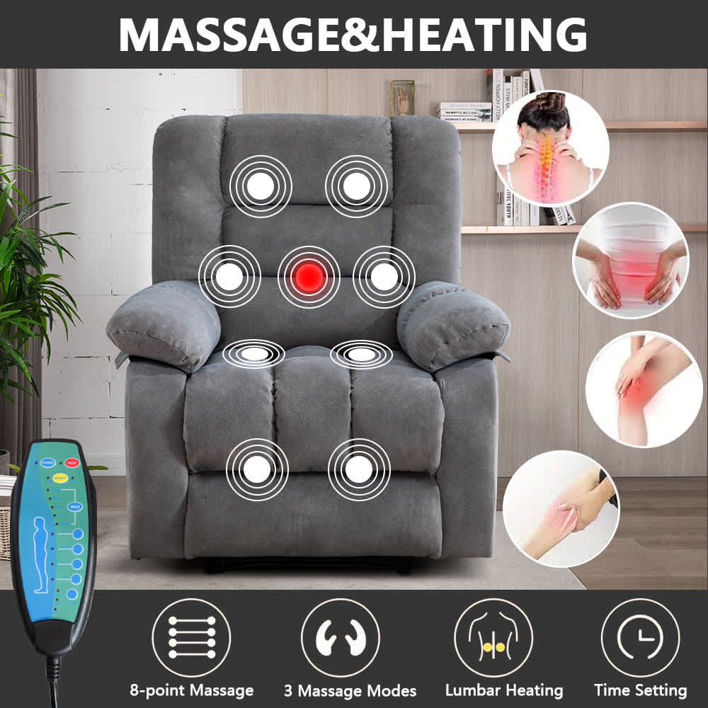 Bestier USLOW-L502637E-LGRY recliners - View #2