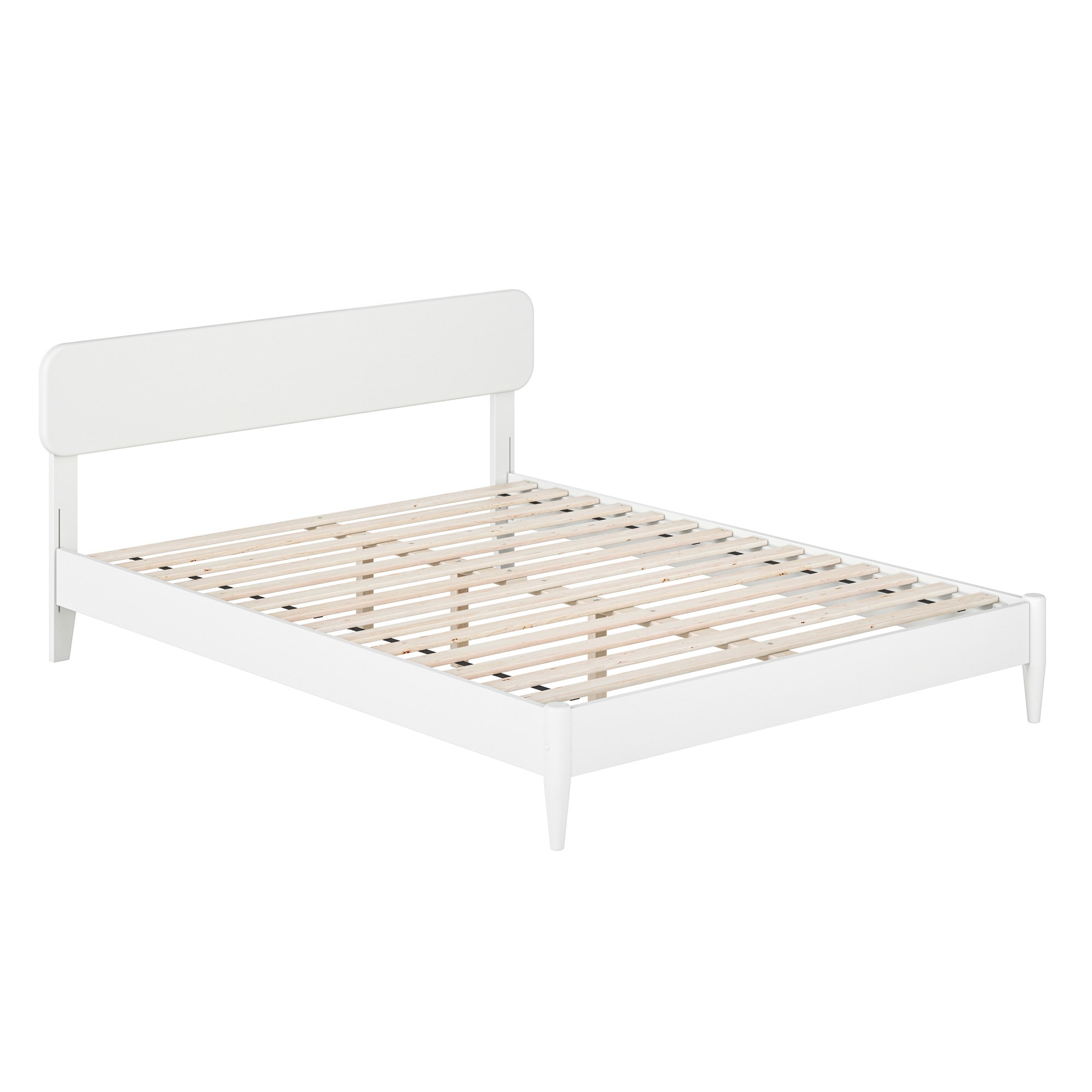 Florence White Queen Solid Wood Low Profile Platform Bed