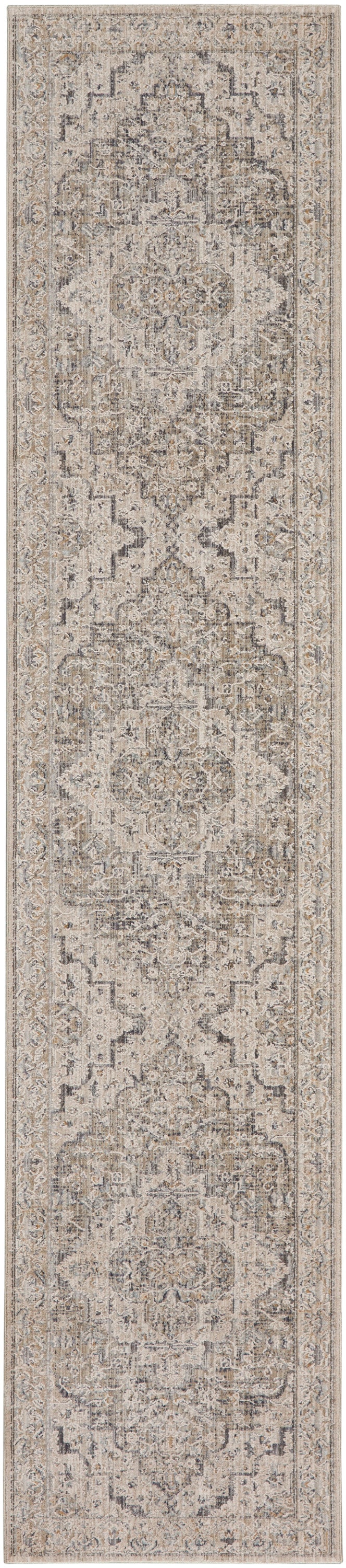 Nourison Nyle 2 X 10 (ft) Ivory Taupe Indoor Tribal Vintage Runner Rug ...