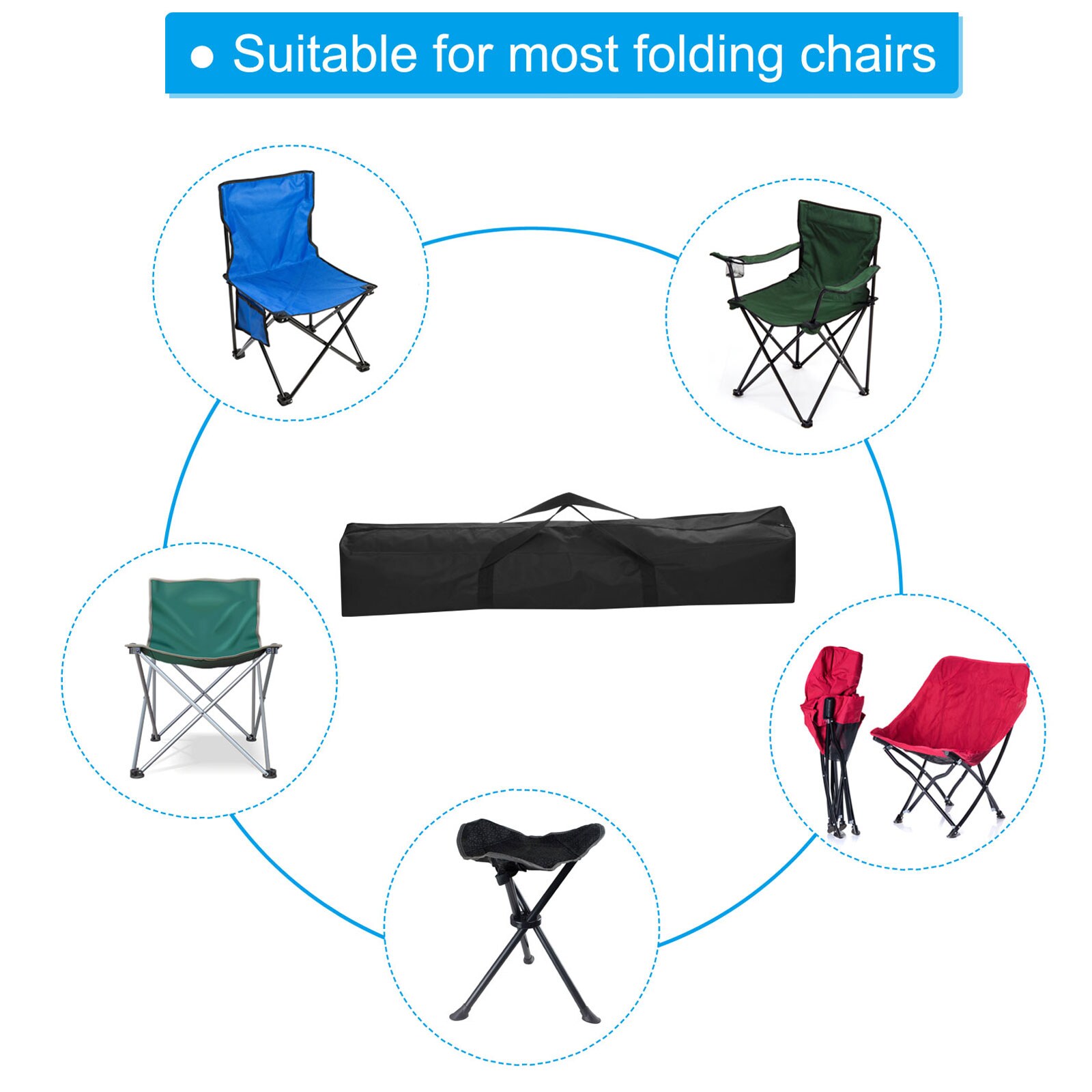 PATIKIL 55 Inch Camp Chair Replacement Bag 2pcs Nylon Folding Chair ...