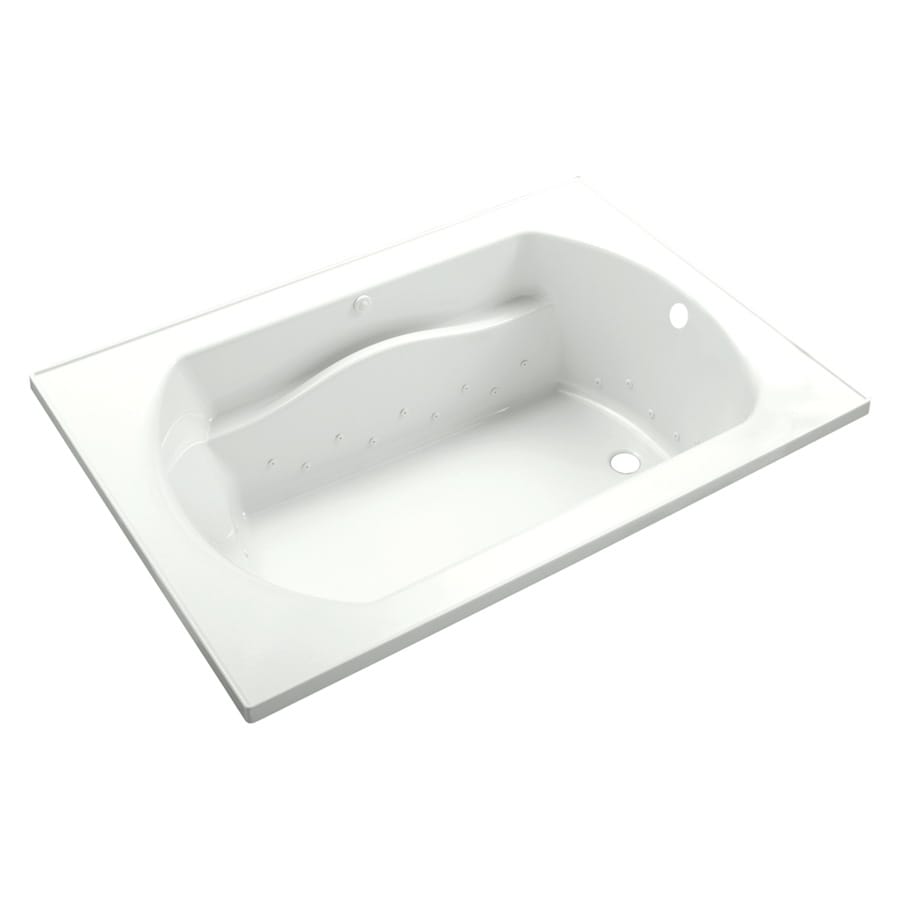 Sterling 77281100-0 Lawson 60-in x 42-in White Polyresin and Fiberglass Drop-In Air Bath (Reversible Drain)