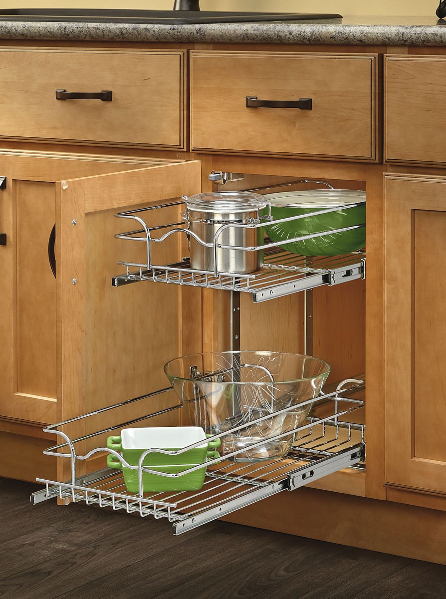2 Tier Cabinet Mount Metal Pull Out