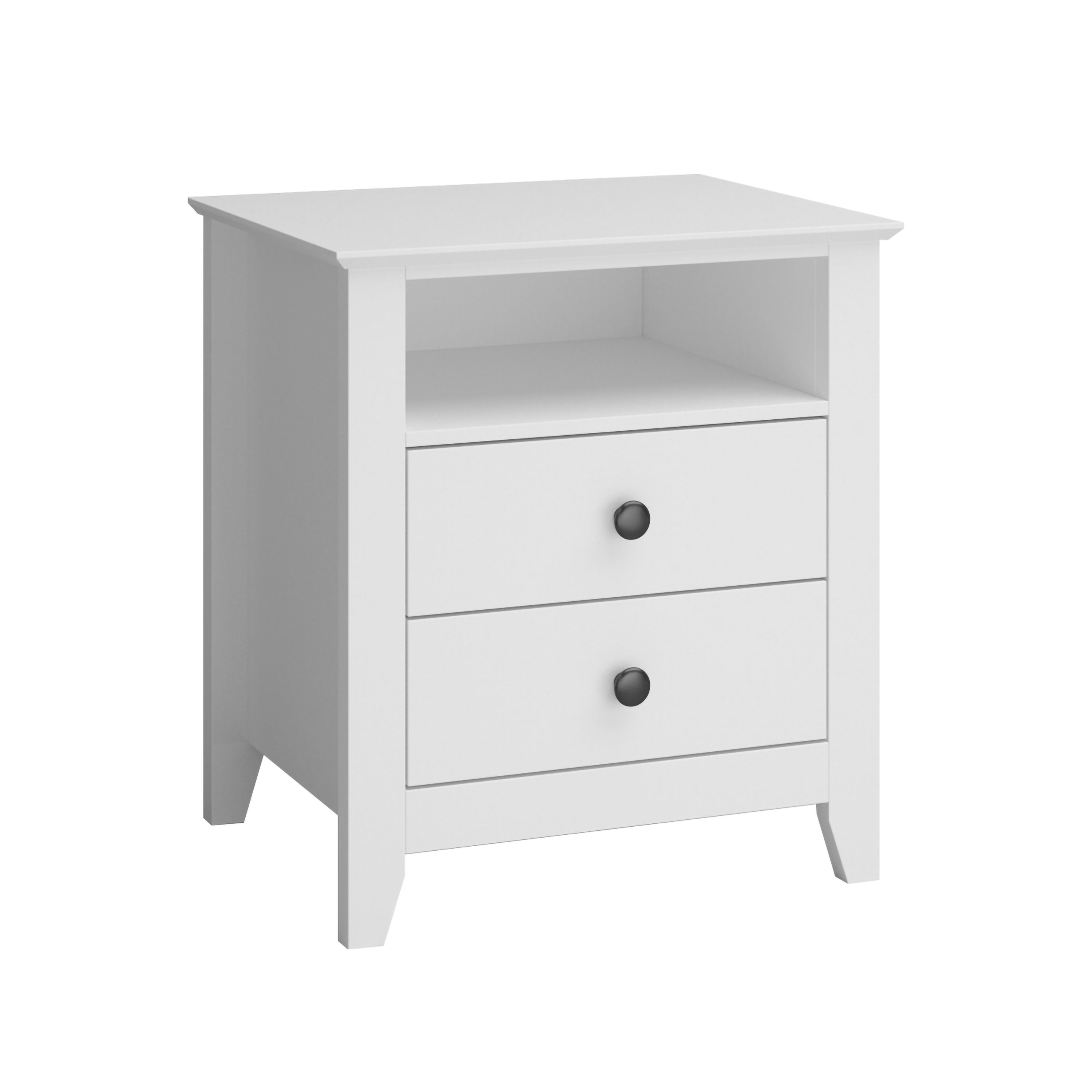 FUFU&GAGA 2-Drawer White Nightstands with Metal Legs and Open Shelf, Side  Table Bedside Table 15.7 in. D x 19.6 in. W x 21.6 in. H KF210123-04-xin 