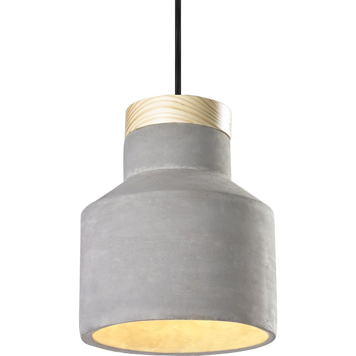 Matteo  Lighting C53207CR Industrial Collection Pendant Concrete with Pine
