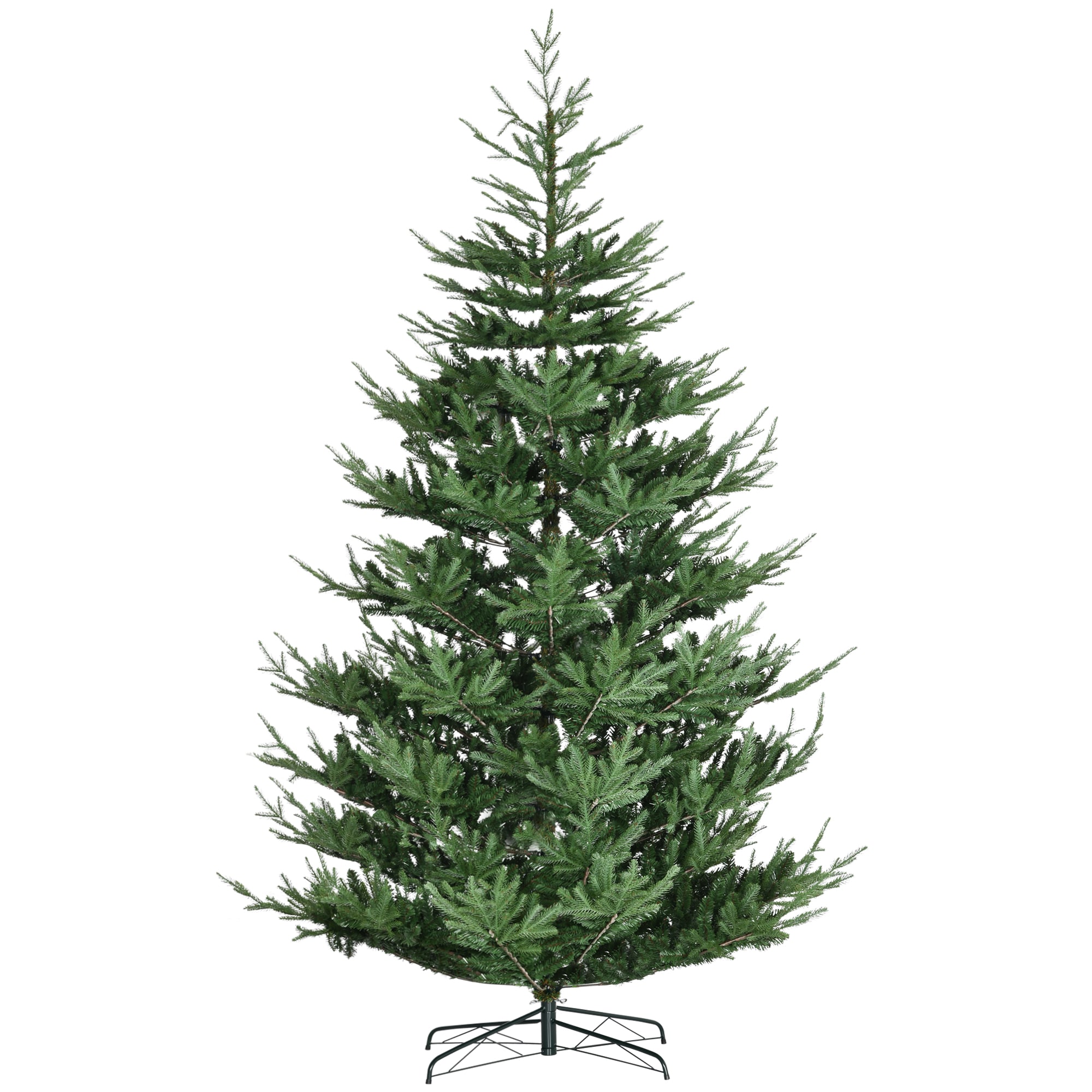 GDFStudio 9 Foot Artificial Christmas Tree Pine Hinged Xmas Tree with 1939 Realistic Branches Steel Base Auto Open Green