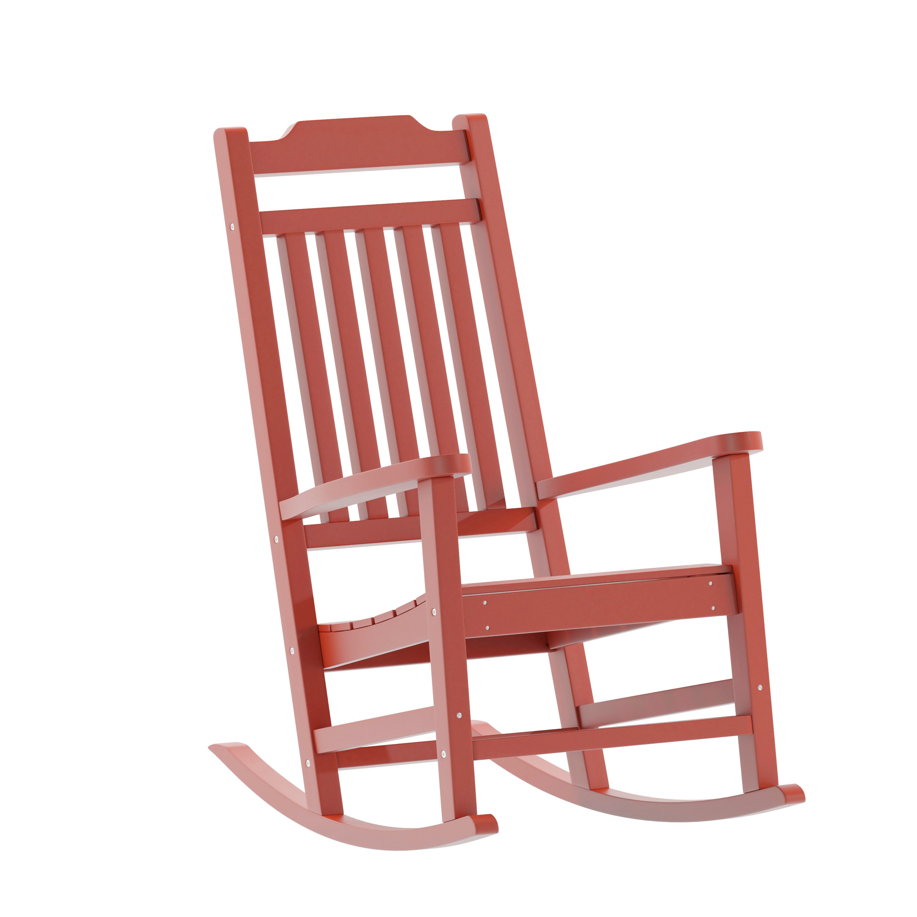 Flash Furniture 196861105807 Winston All-Weather Poly Resin Rocking Chair in Red
