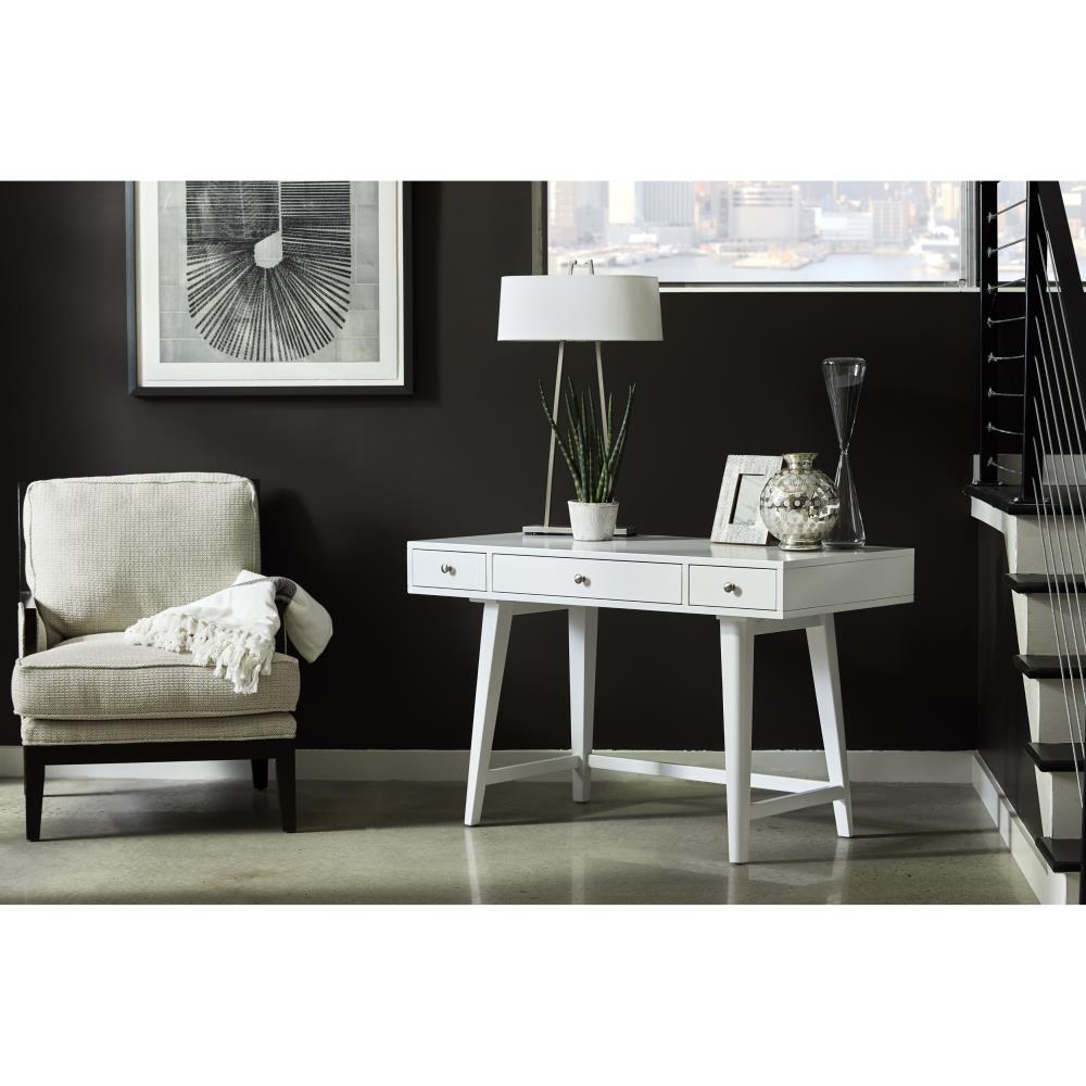 Accentrics Home 24 in White Modern Contemporary Writing Desk in the Desks department at Lowes
