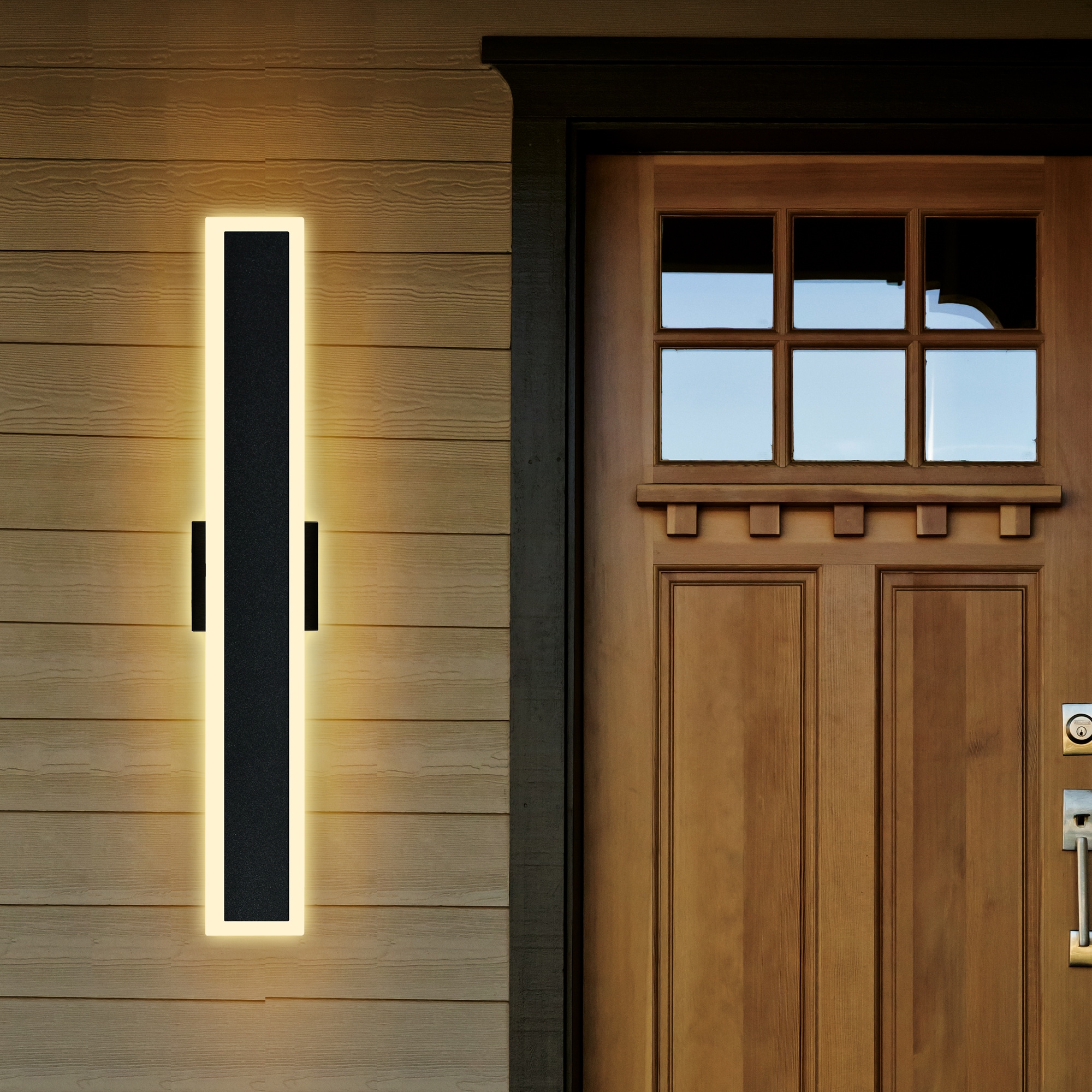 CWI Lighting 1694W32-101 Malibu 32-in H Multiple finishes Black Hardwired Integrated LED Outdoor Wall Light