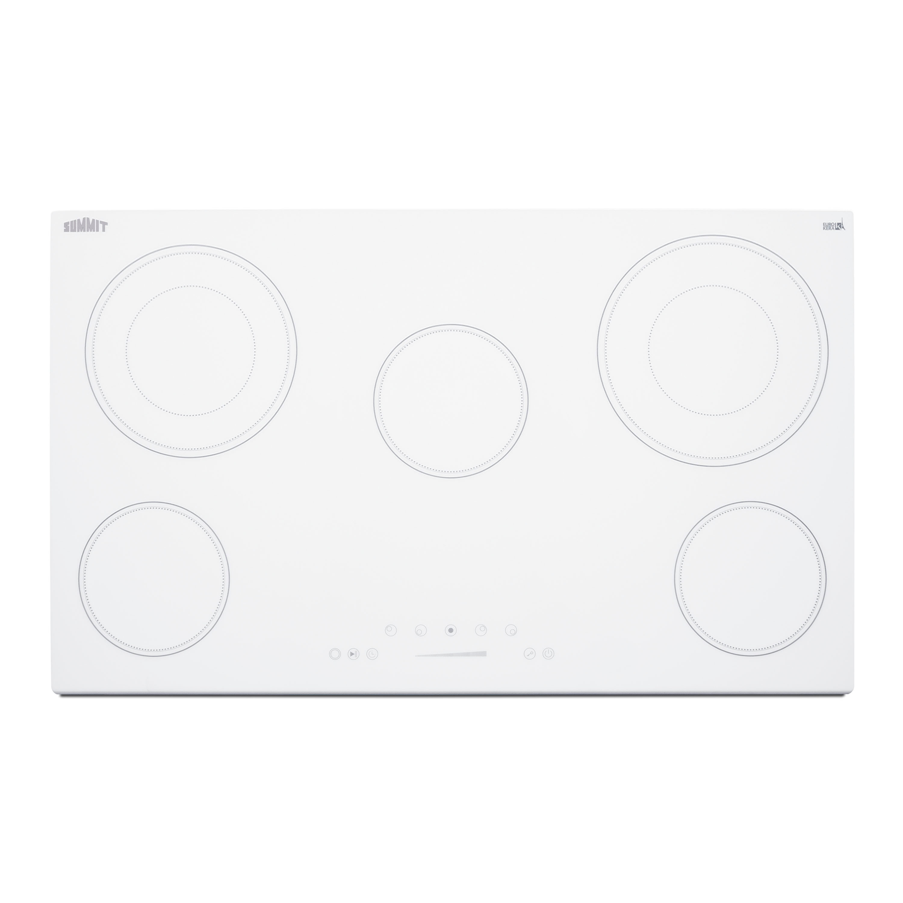 Summit Appliance CR5B36TXW 36-in 5 burners Smooth Surface (Radiant) White Electric Cooktop