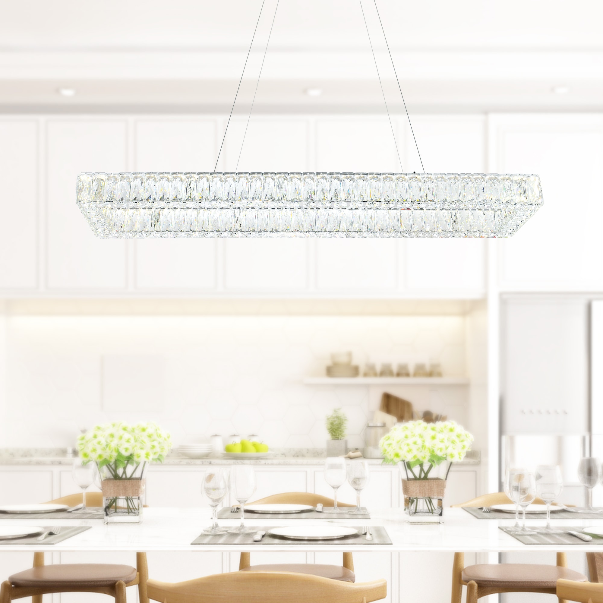 CWI Lighting 1084P52-601-RC-1C Felicity Chrome Modern/contemporary Integrated LED For Use in Bathrooms, Bedrooms, Dining Rooms, Foyers, Kitchens, Living Rooms Chandelier