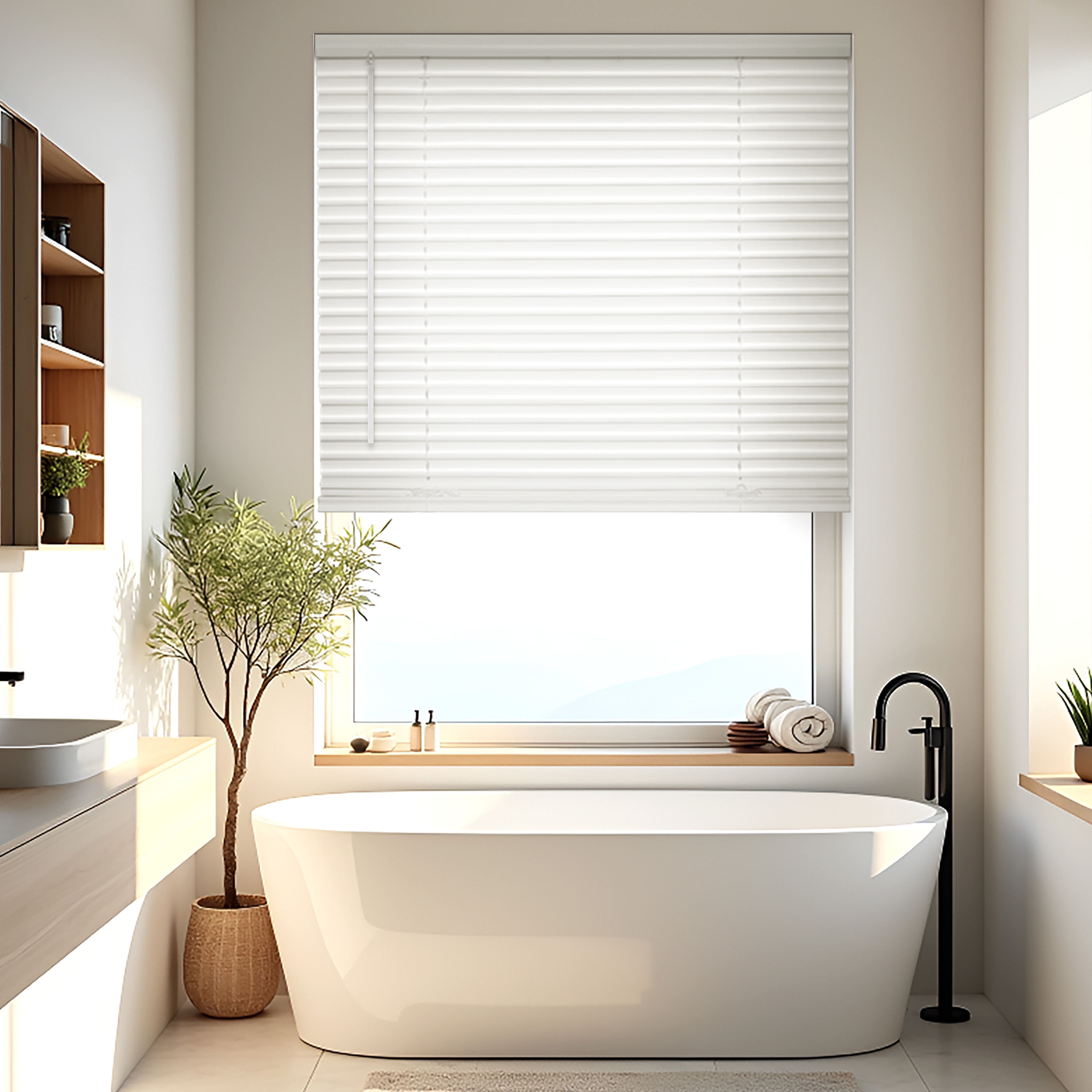 allen + roth Durable Cordless Mini Blind 1-in Slat Width 34-in x