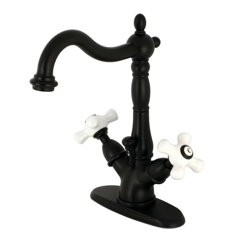 Kingston Brass - KS143.PX Heritage 1.2 GPM Single Hole Bathroom Faucet with PopUp Drain Assembly