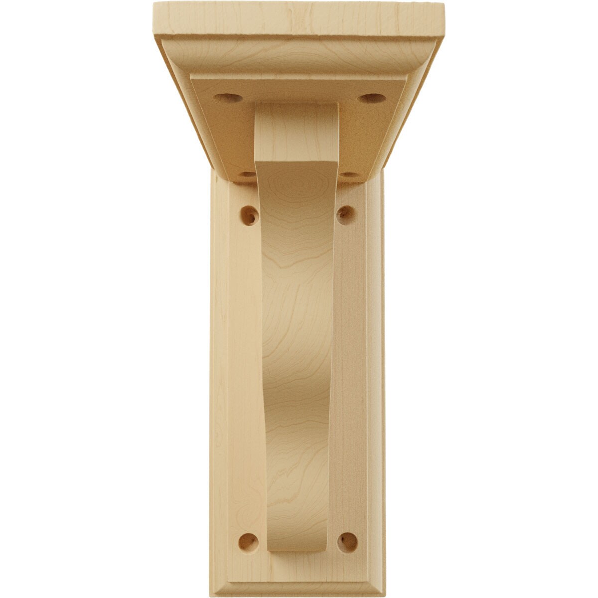 Alder Wood Traditional Corbel Bracket, 3.5"W x 7"D x 9"H