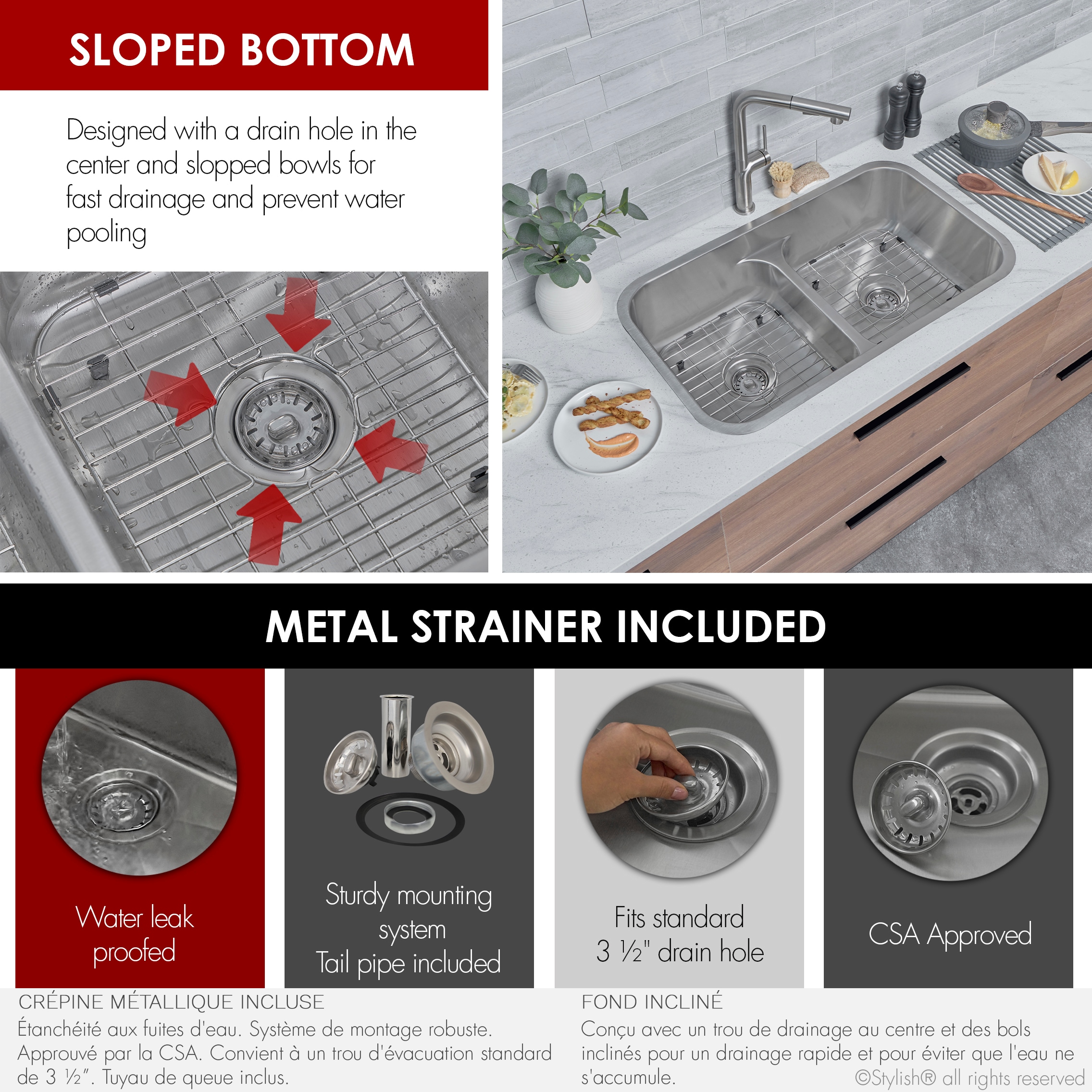 Stylish S-202XTG Kitchen-Sinks - View #7
