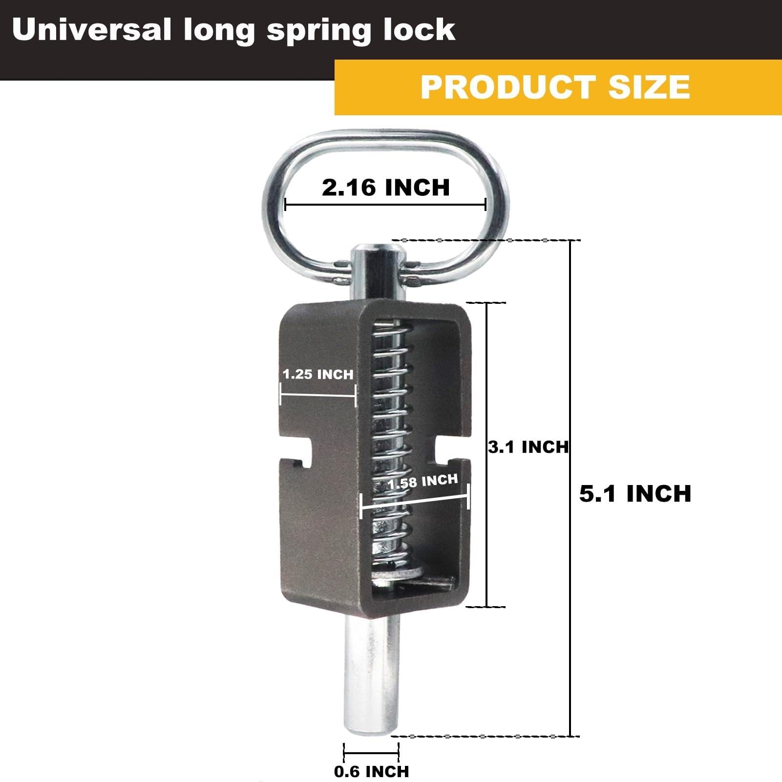 Etokfoks  2 pack 5 8 in weld on spring latch assembly with extended plunger and spring loaded bolt for trailer ramp gate and truck