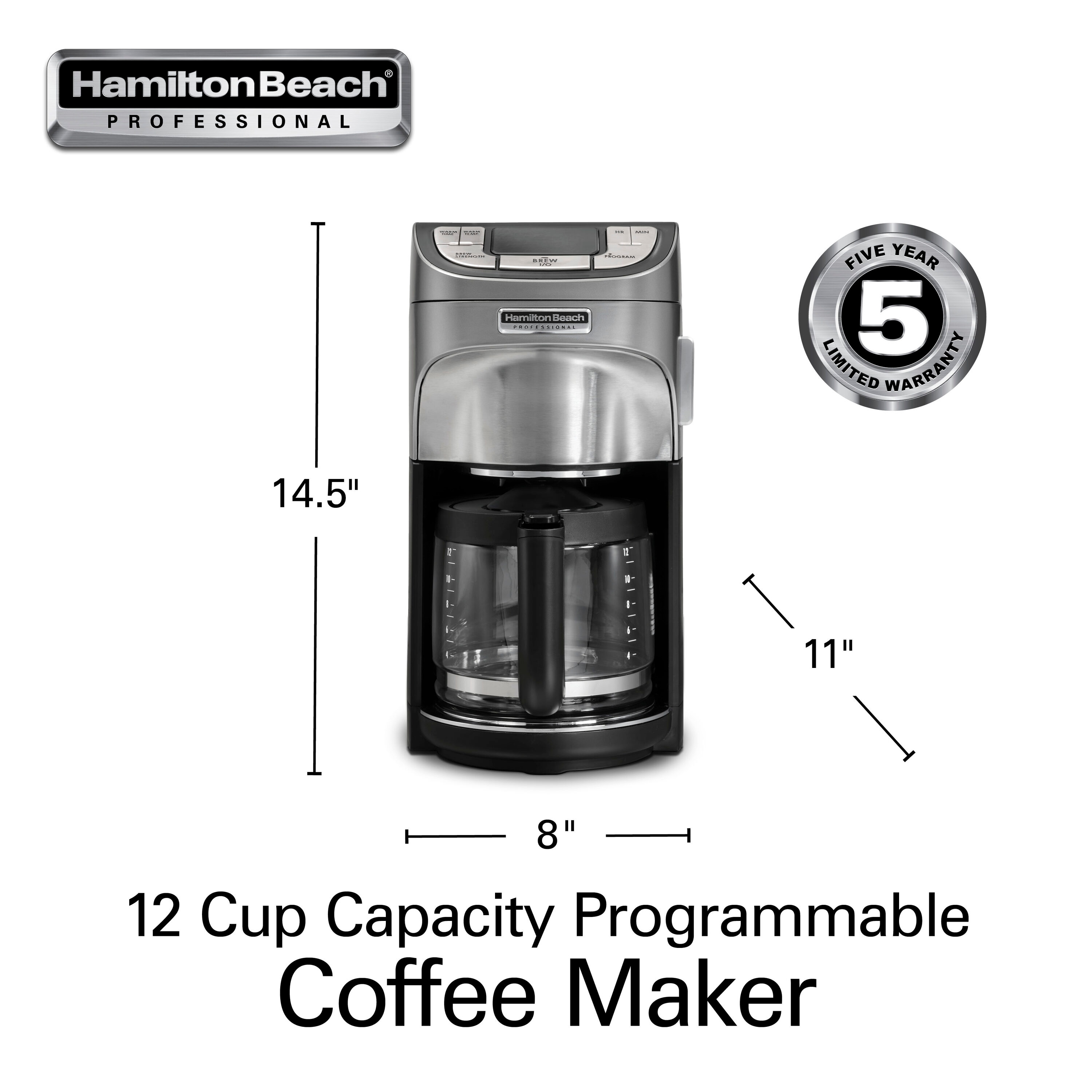 Hamilton Beach Professional 12-Cup Programmable Drip Coffee Maker with Automatic Shut-off (Black) 49500 simolary.com 26 Hamilton Beach Professional 12-Cup Programmable Drip Coffee Maker with Automatic Shut-off (Black) 49500 Simolary simolary.com 26