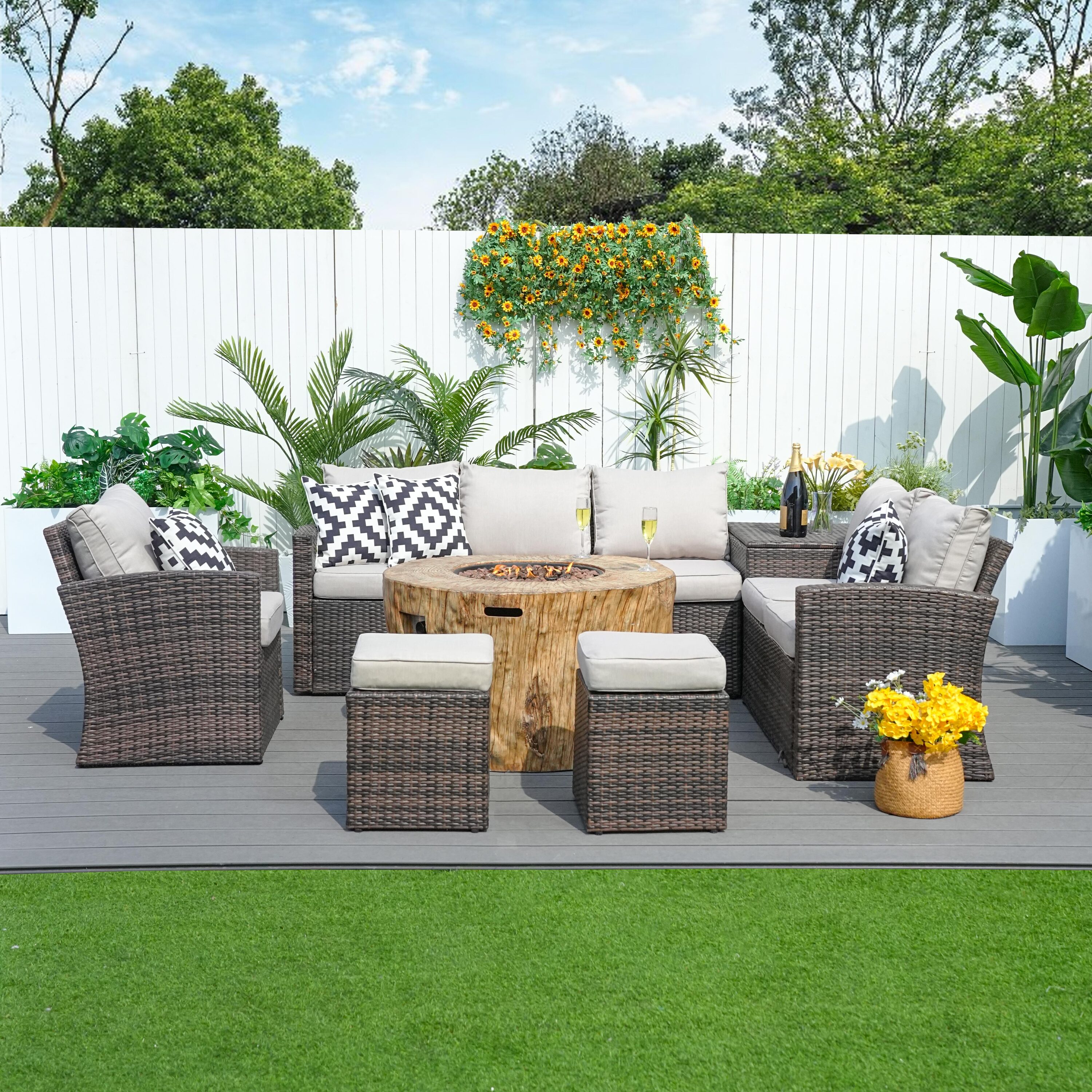 Direct Wicker DWG-1403B2180-BR Patio-Conversation-Sets - View #4