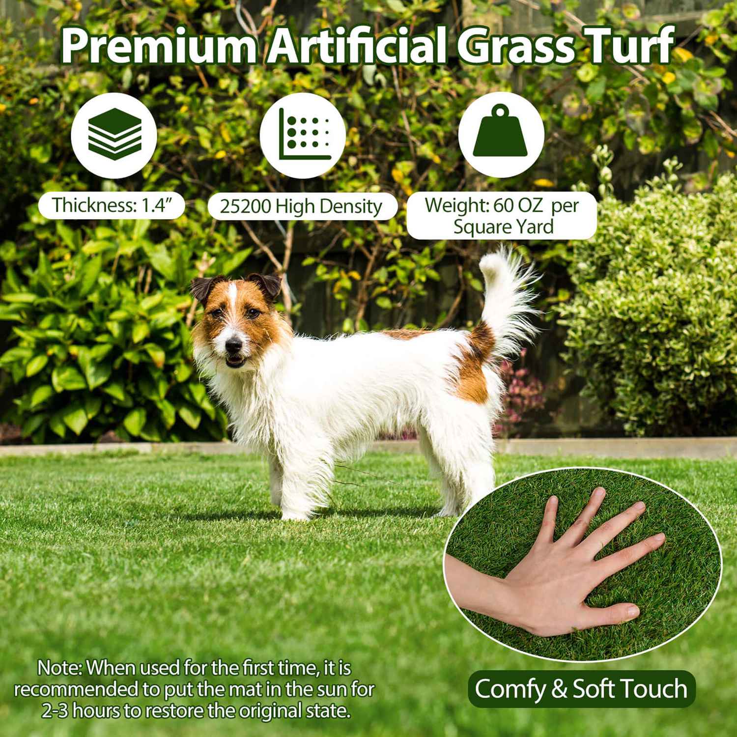 Costway HCST06298 Precut-Artificial-Grass - View #8
