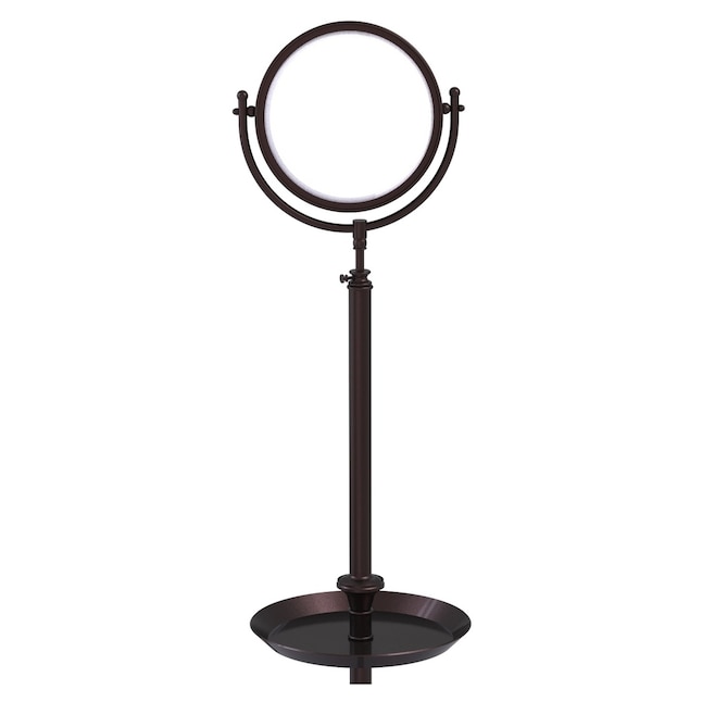 Allied Brass 10.5-in x 68-in Antique Bronze Double-Sided Magnifying Freestanding Vanity Mirror Allied Brass 10.5-in x 68-in Antique Bronze Double-Sided Magnifying Freestanding Vanity Mirror