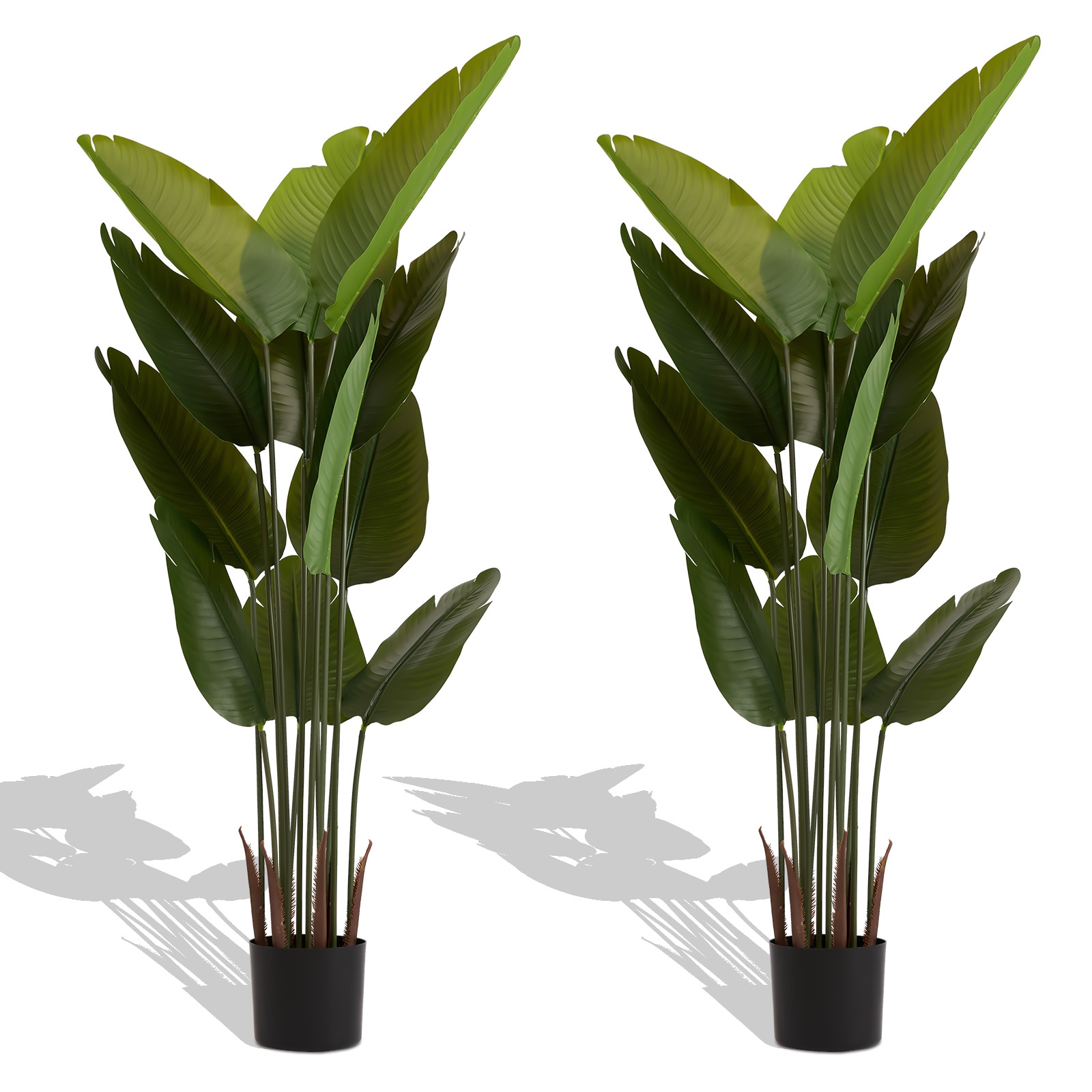 Huluwat - Artificial Bird of Paradise Plant Tall Faux Tropical Palm Tree in Pot for Indoor or Ou...