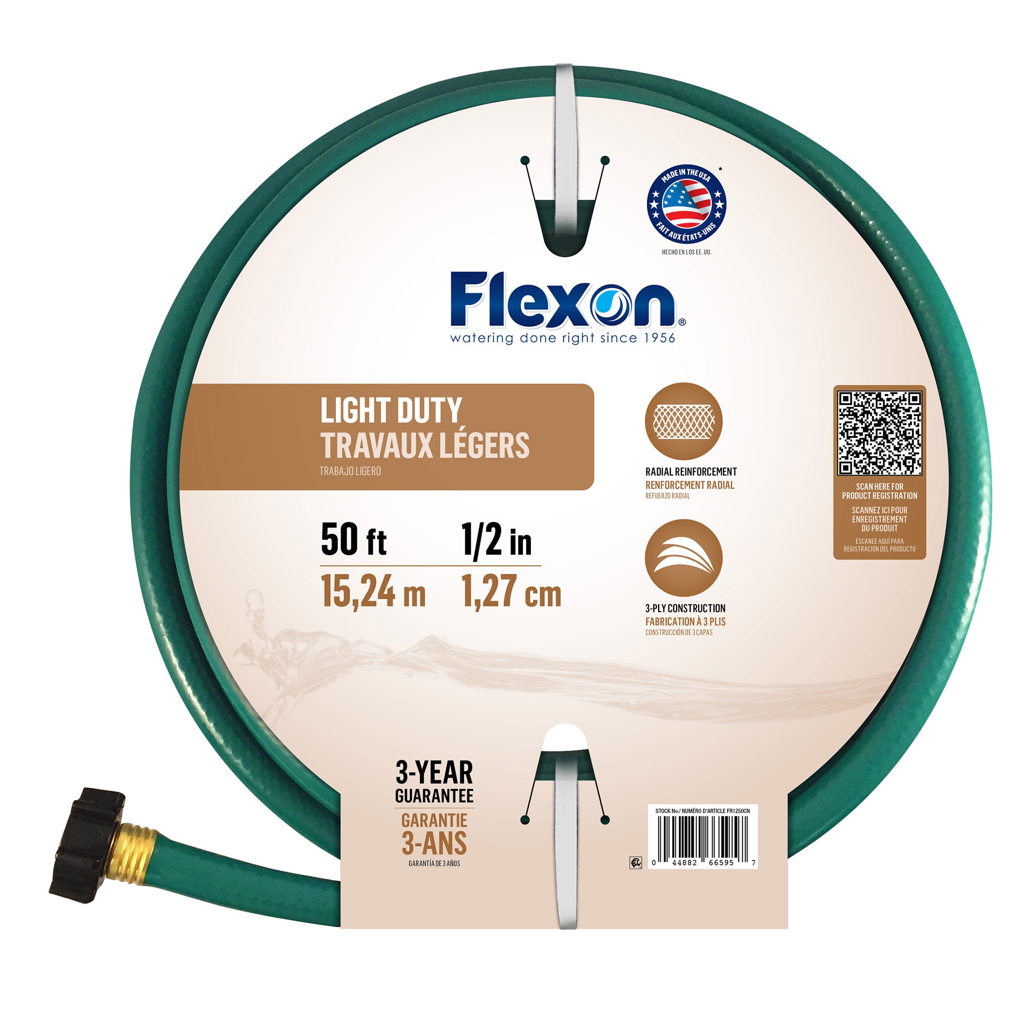FLEXON 1/2-in x 50-ft Light -Duty Vinyl Green Hose